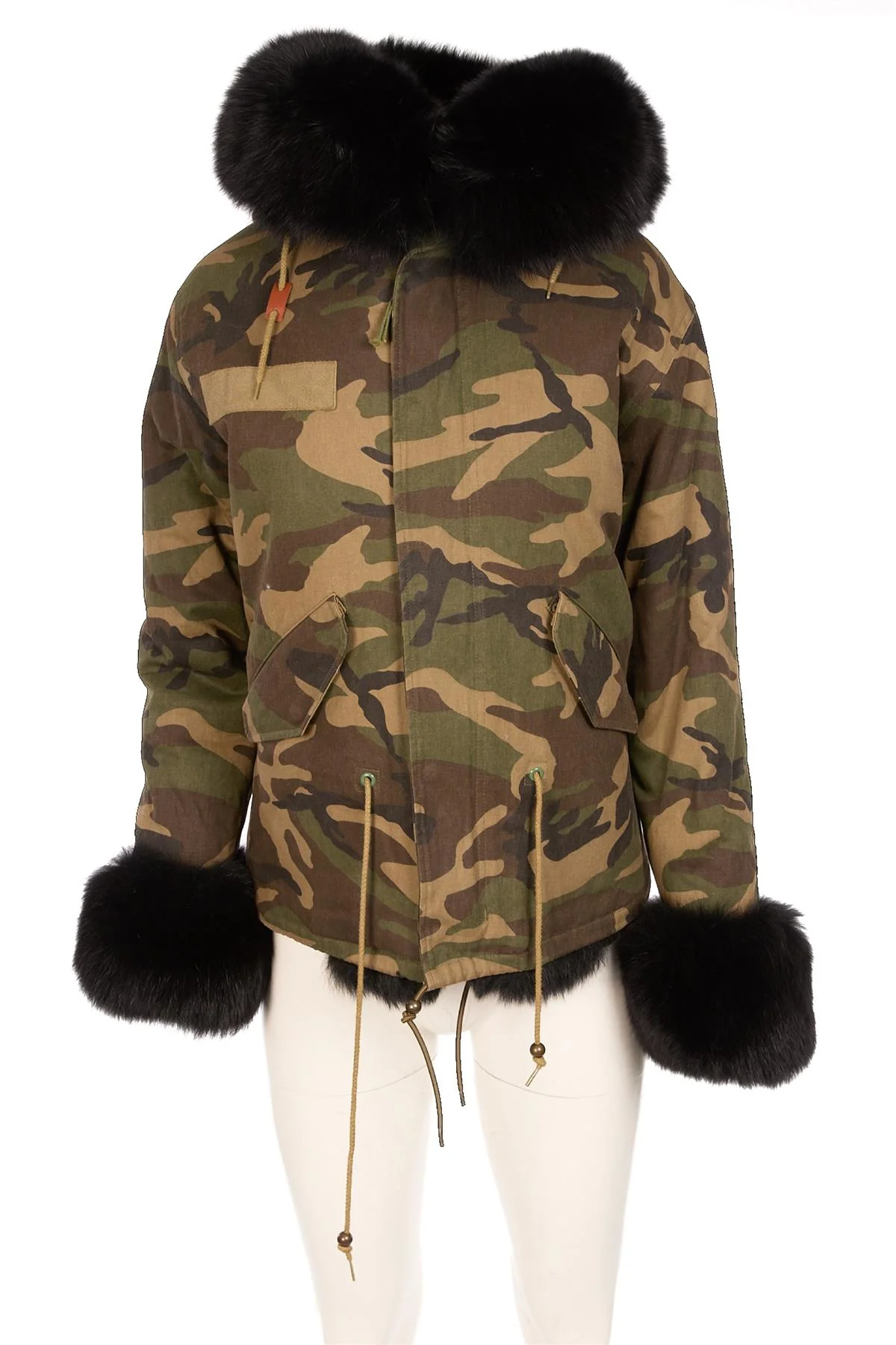 POPPY LONDON GREEN FOX FUR JACKET SMALL - Image 2