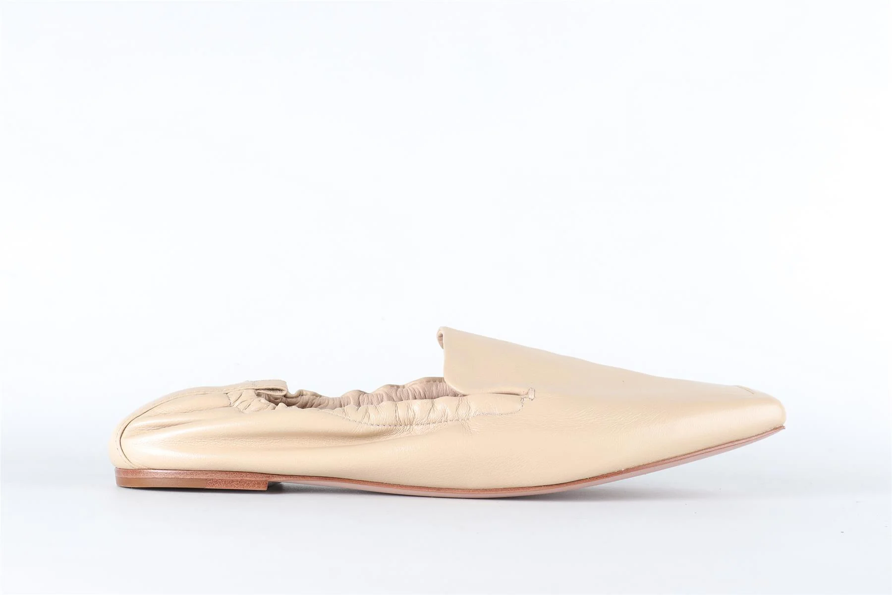 PORTE & PAIRE BEIGE LEATHER LOAFERS EU 38.5 UK 5.5 US 8.5 - Image 2