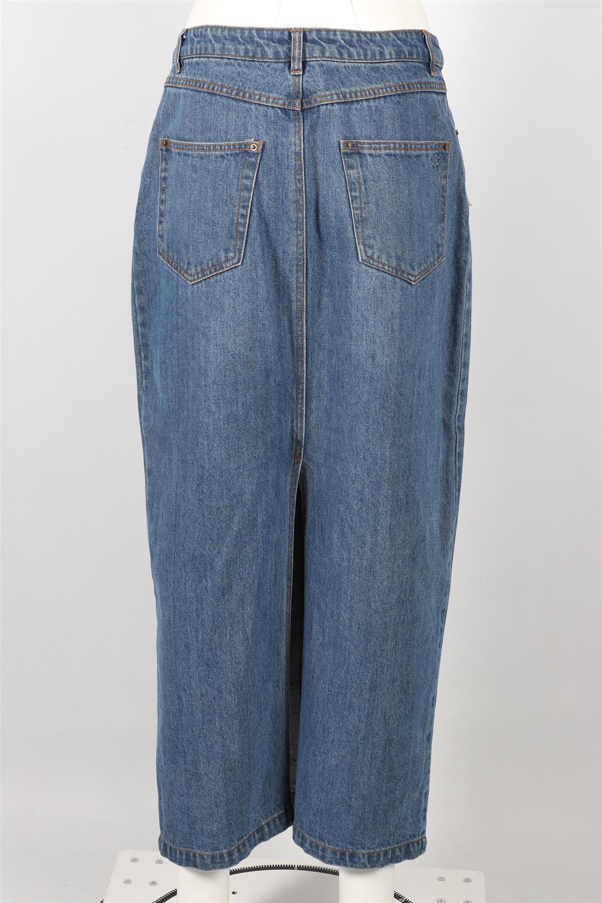 POSSE BLUE DENIM MAXI SKIRT W30 UK 12 - Image 4