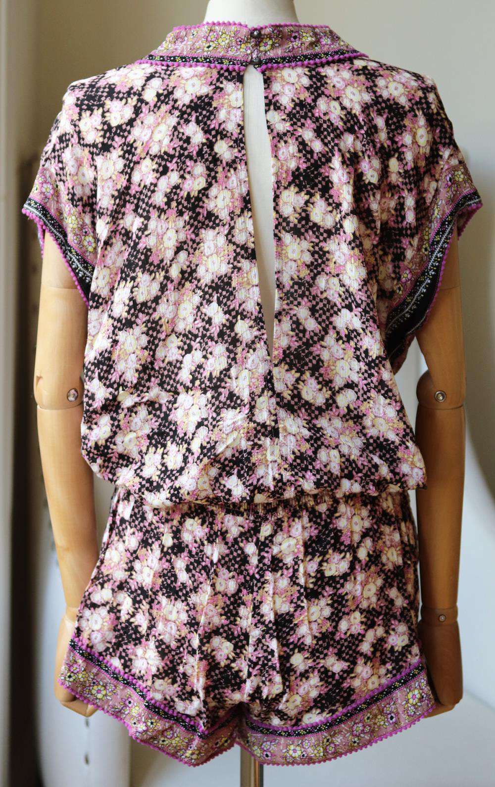 POUPETTE ST BARTH AMORA PRINTED CREPE PLAYSUIT SMALL - Image 3