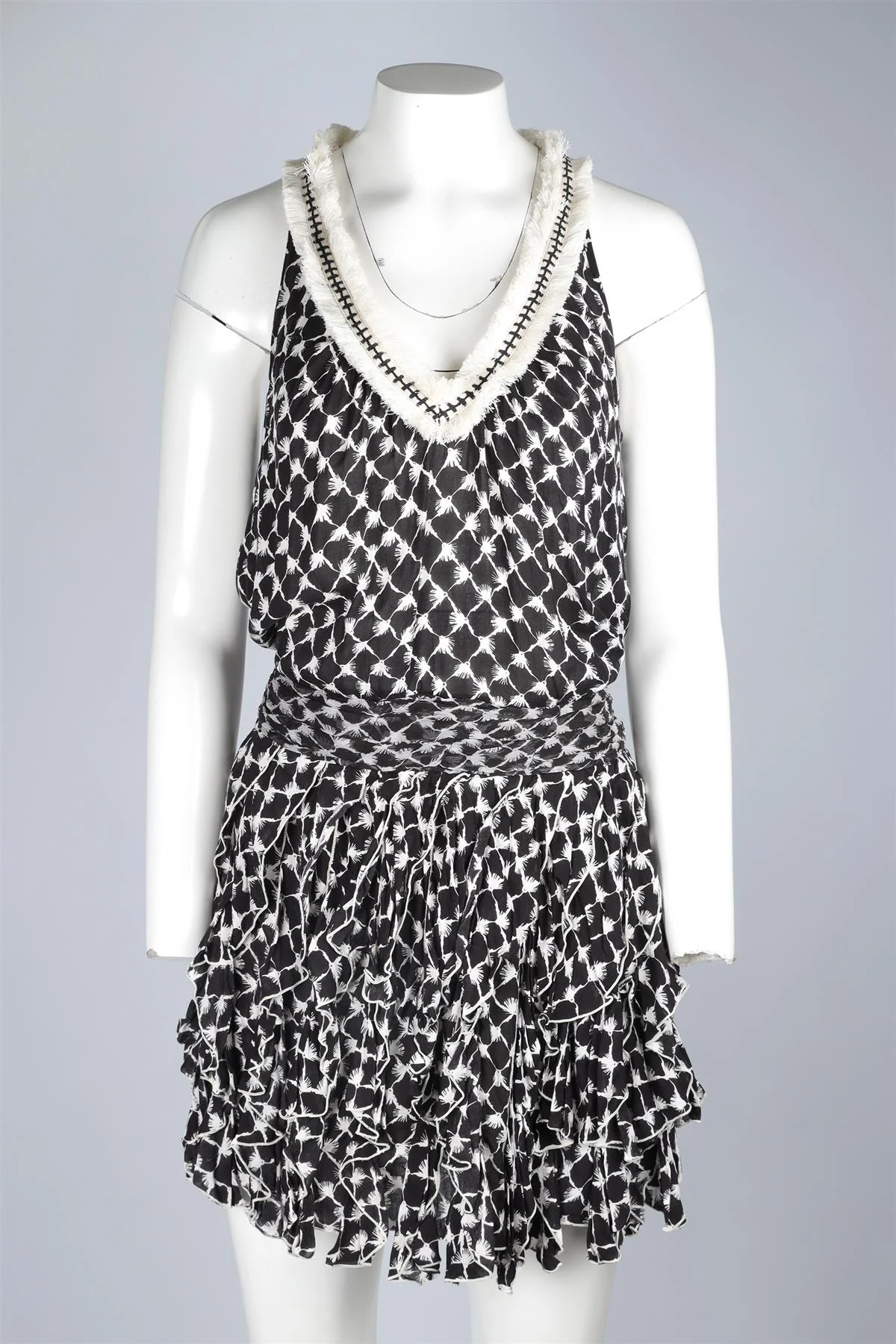 POUPETTE ST BARTH BLACK VOILE MINI DRESS SMALL - Image 2
