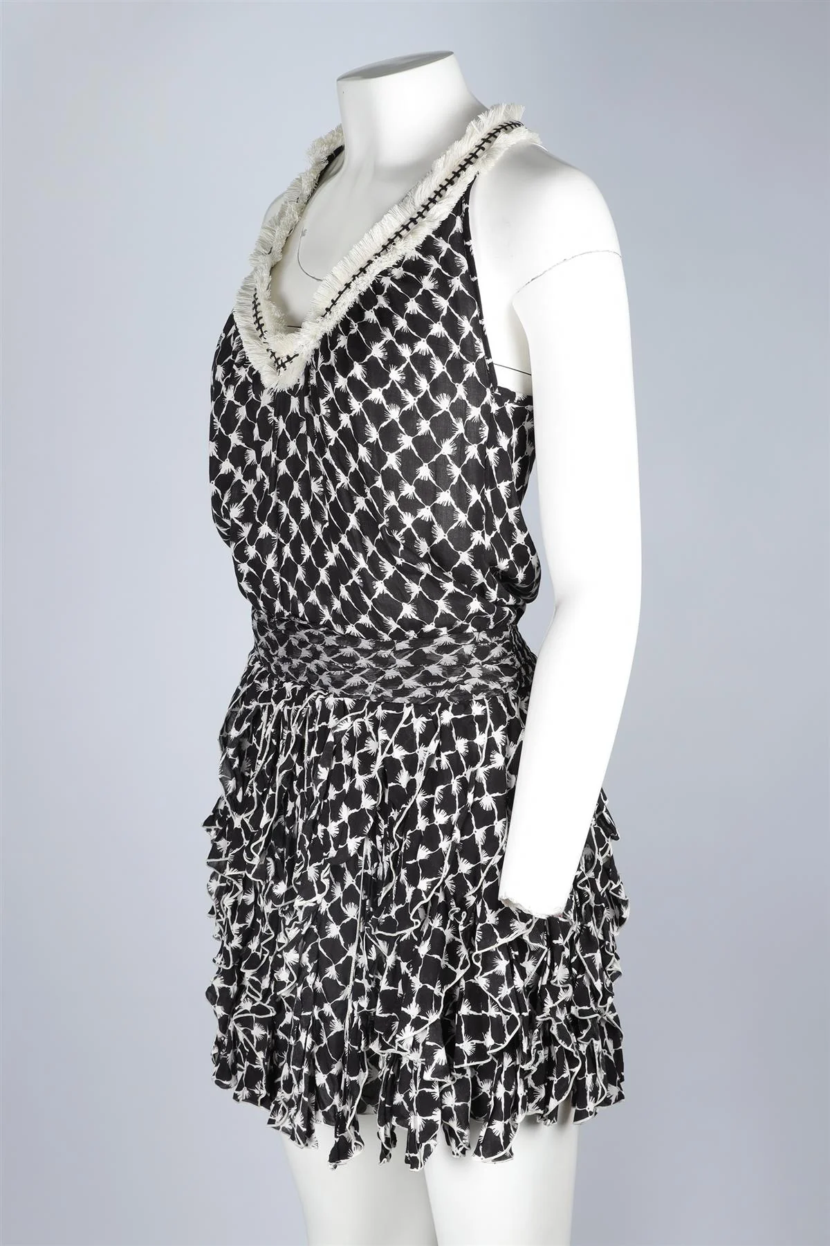 POUPETTE ST BARTH BLACK VOILE MINI DRESS SMALL - Image 3