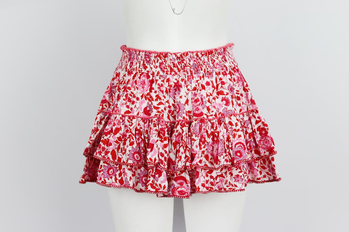 POUPETTE ST BARTH FLORAL PRINT VOILE MINI SKIRT SMALL/MEDUIM - Image 4