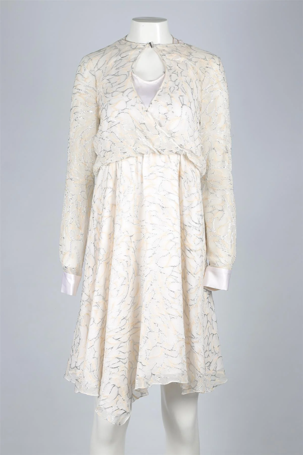 PRABAL GURUNG WHITE SILK MIDI DRESS US 0 UK 4 - Image 2