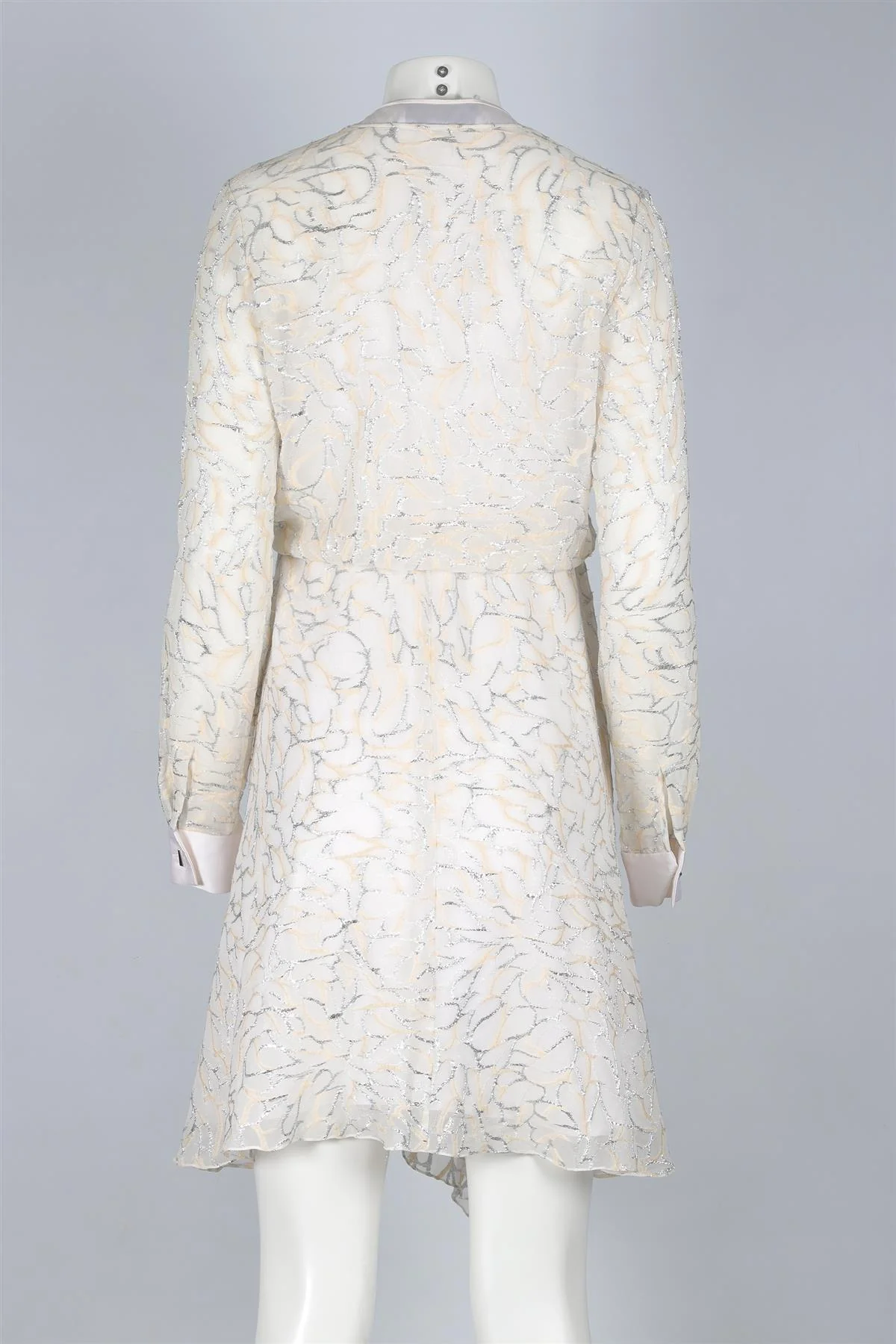 PRABAL GURUNG WHITE SILK MIDI DRESS US 0 UK 4 - Image 4