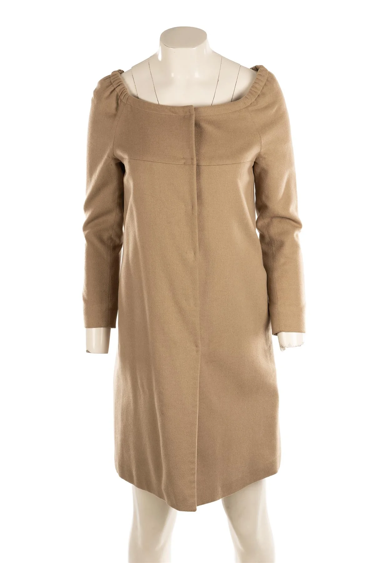 PRADA BEIGE CAMEL COAT IT 38 UK 6 - Image 2