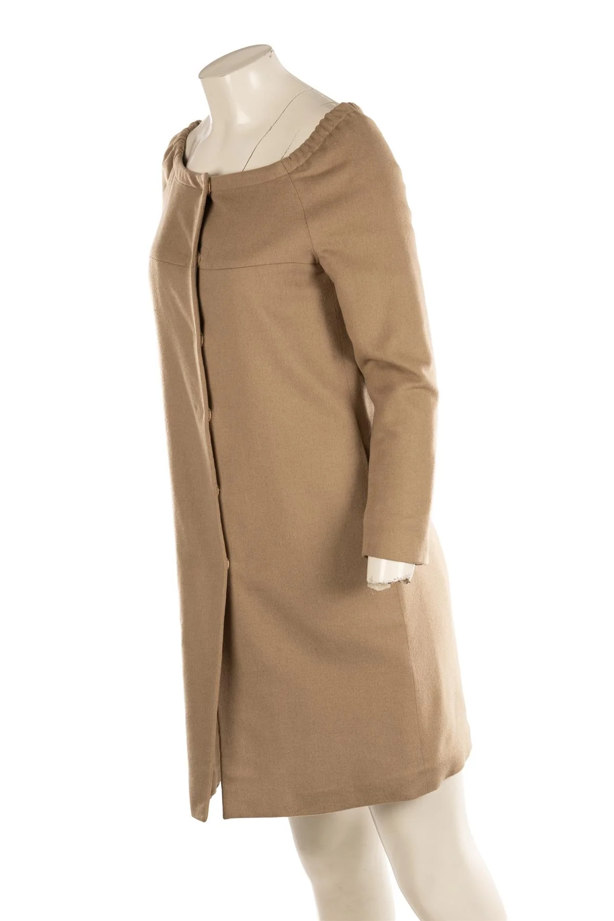PRADA BEIGE CAMEL COAT IT 38 UK 6 - Image 3