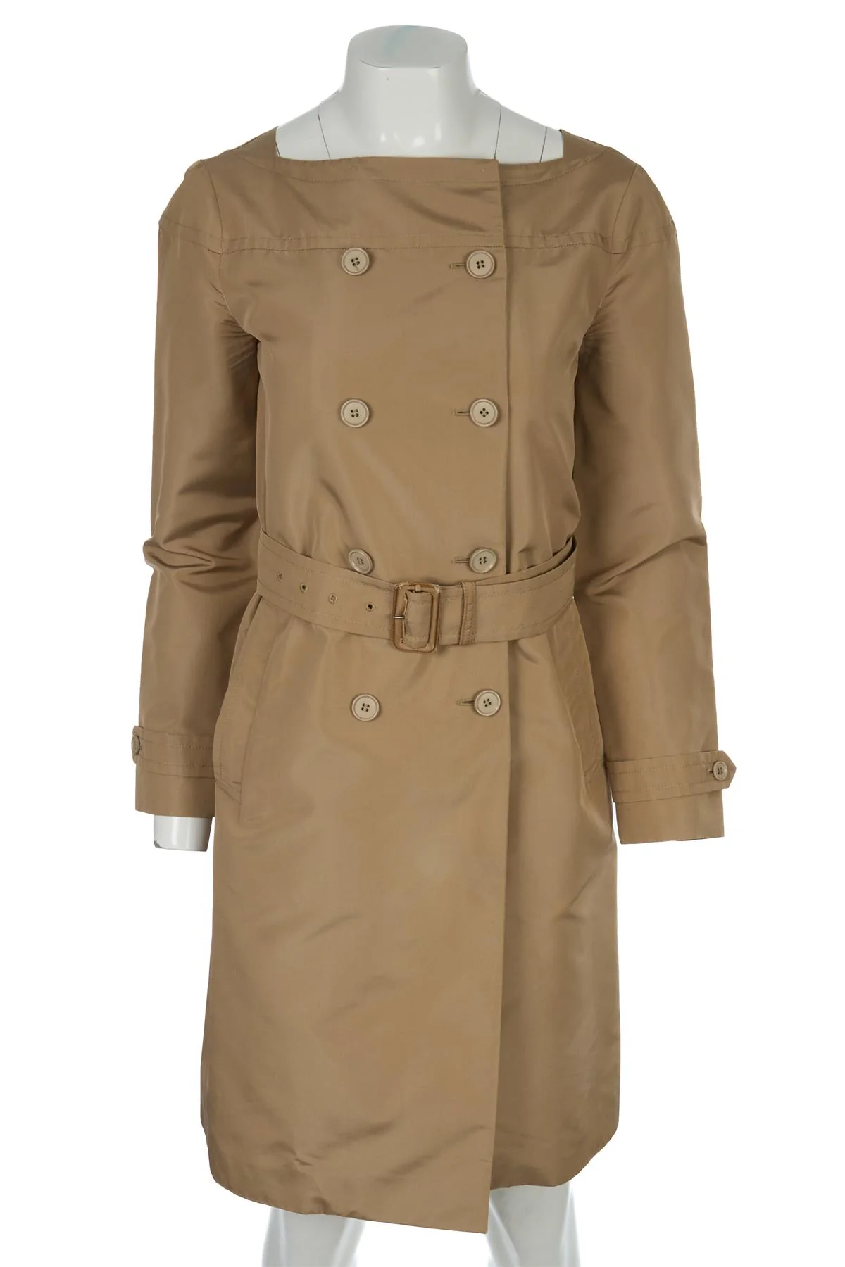 PRADA BEIGE SILK TRENCH COAT IT 38 UK 6 - Image 2
