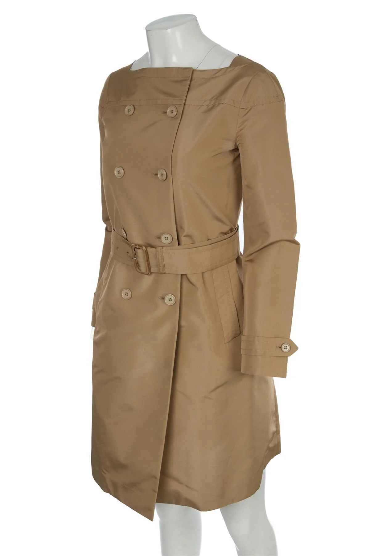 PRADA BEIGE SILK TRENCH COAT IT 38 UK 6 - Image 3