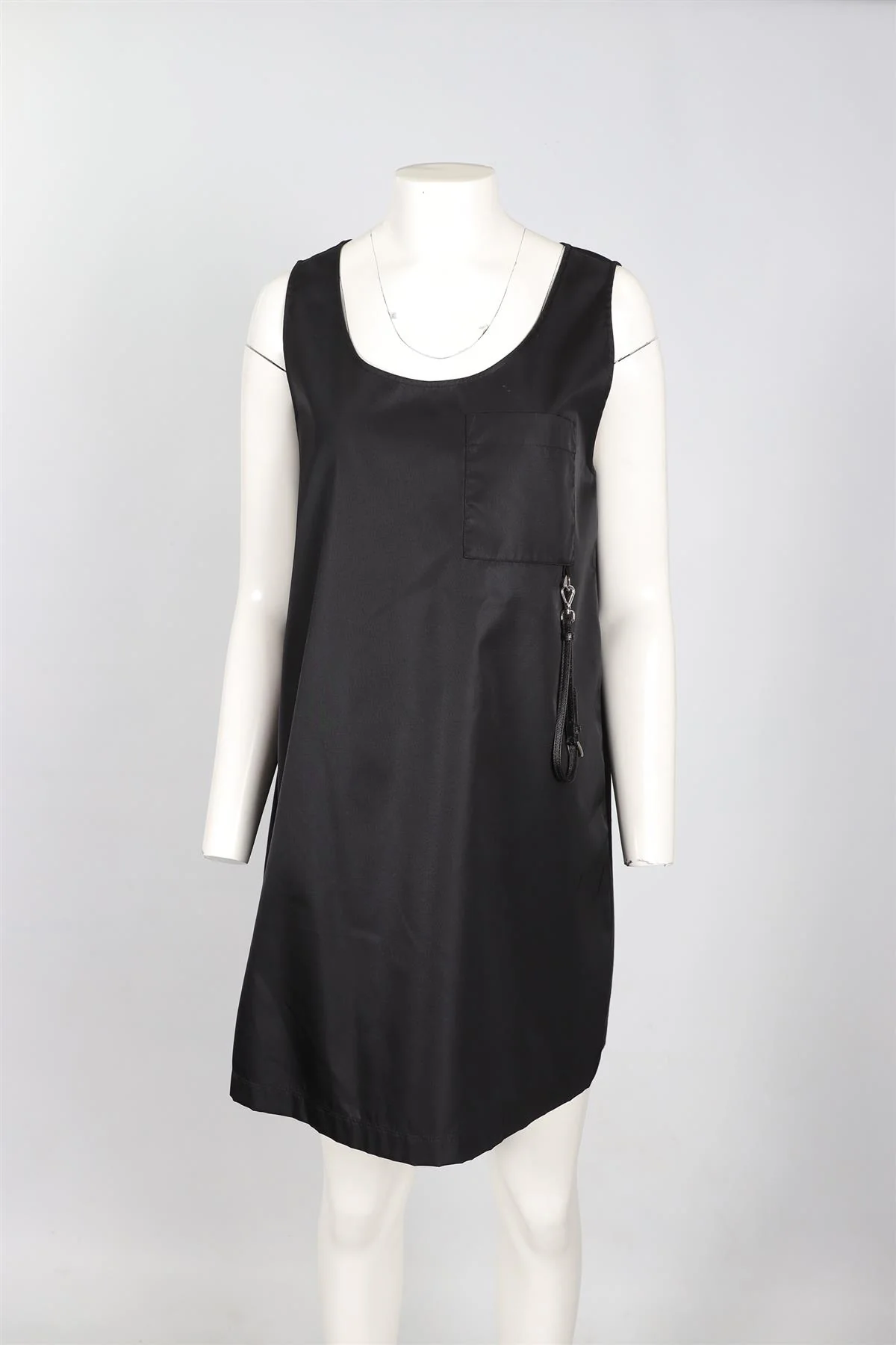 PRADA BLACK 2021 NYLON MINI DRESS SMALL - Image 2