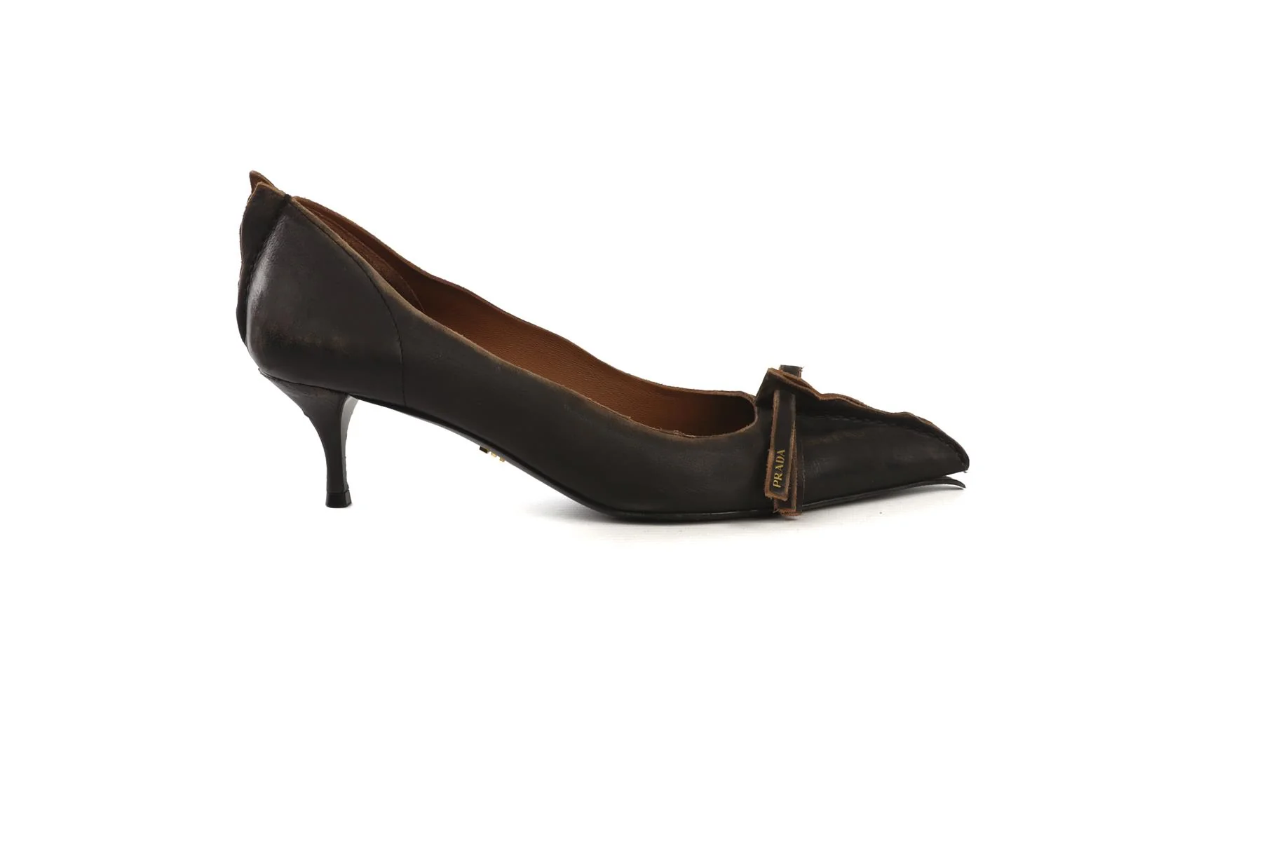 PRADA BLACK 2025 LEATHER PUMPS EU 39 UK 6 US 9 - Image 2