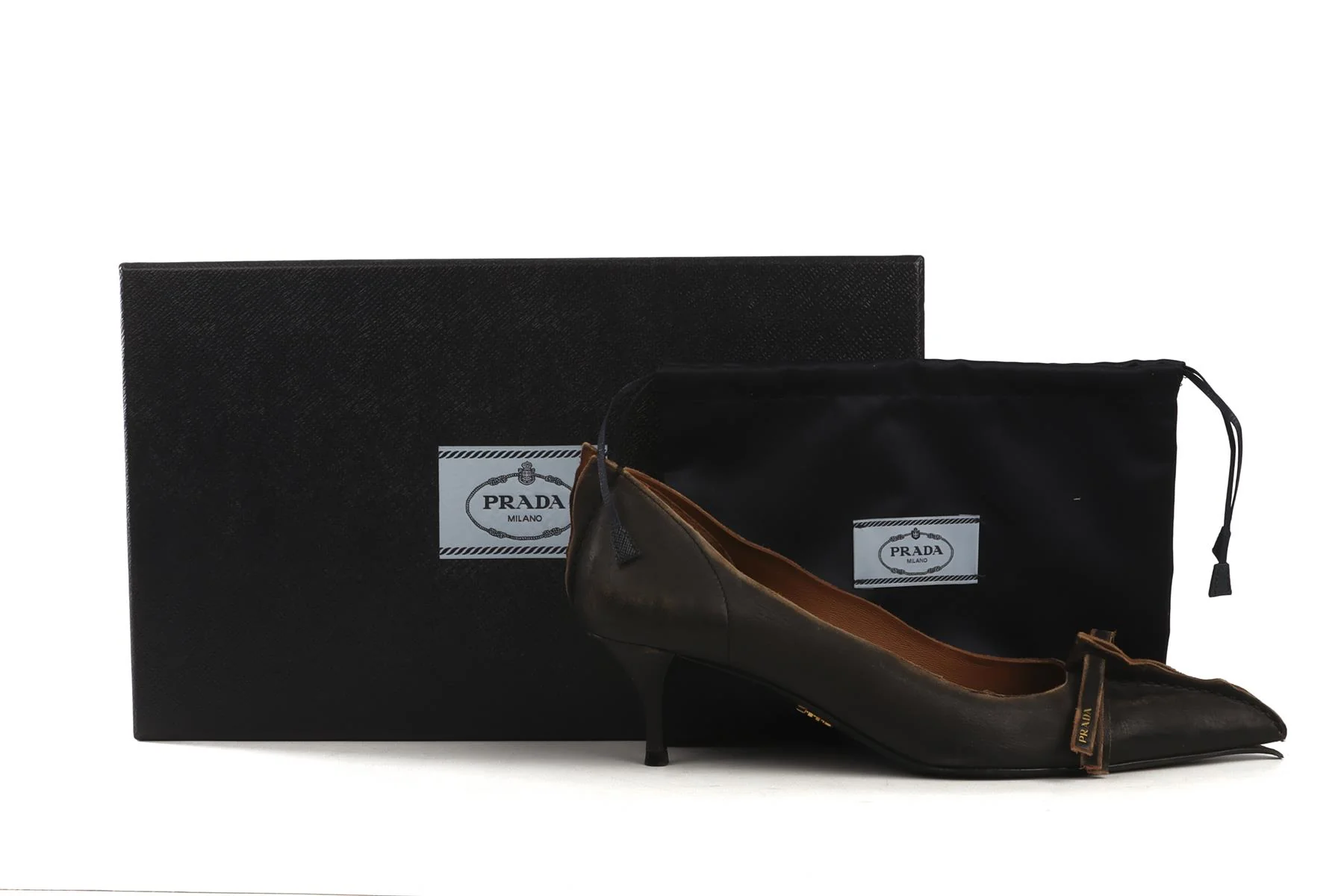 PRADA BLACK 2025 LEATHER PUMPS EU 39 UK 6 US 9 - Image 7