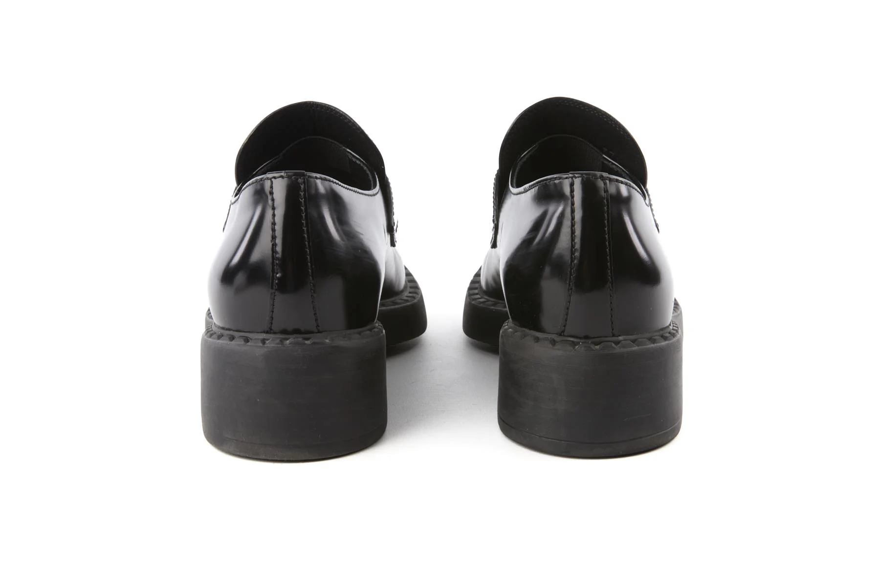 PRADA BLACK LEATHER LOAFERS EU 37.5 UK 4.5 US 7.5 - Image 5