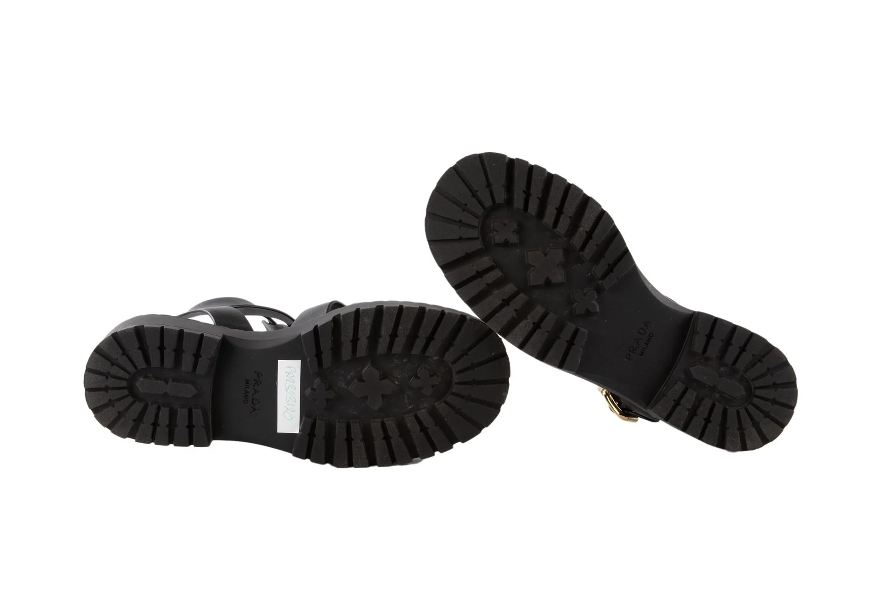PRADA BLACK LEATHER PLATFORM SANDALS EU 38 UK 5 US 8 - Image 6