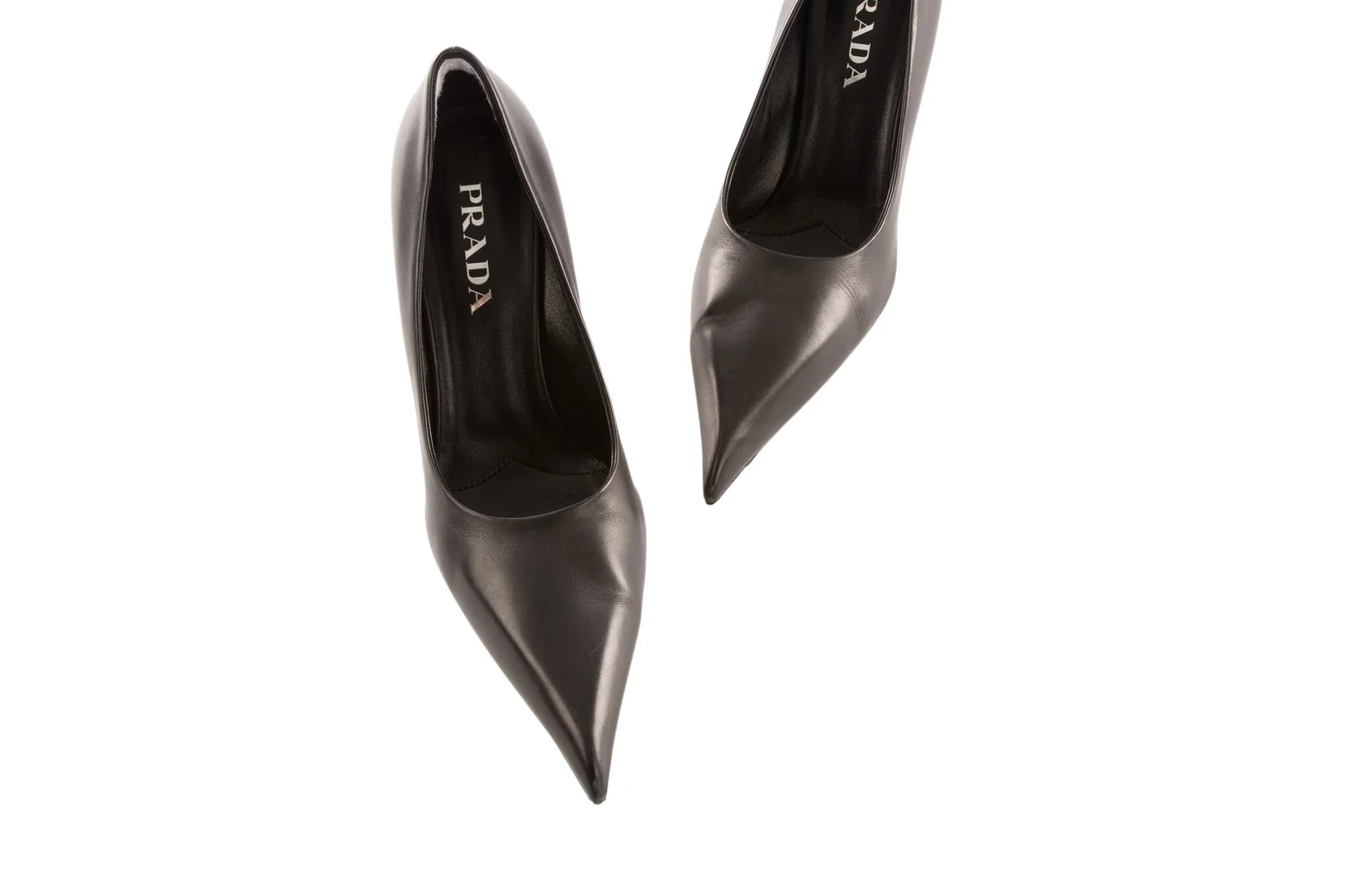 PRADA BLACK LEATHER PUMPS EU 39 - Image 4