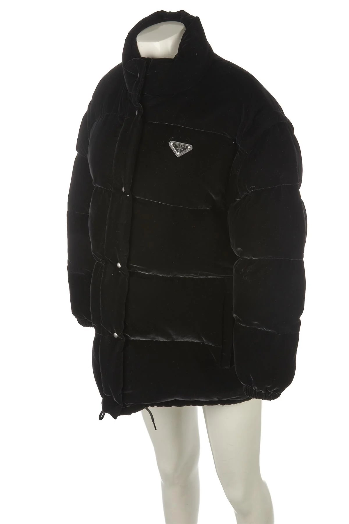 PRADA BLACK PADDED VELVET JACKET IT 42 UK 10 - Image 3