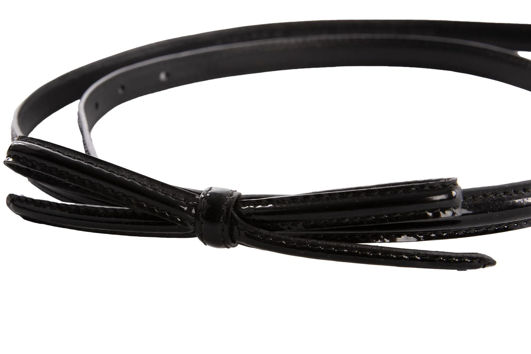 PRADA BLACK PATENT LEATHER WAIST BELT 80CM - Image 6