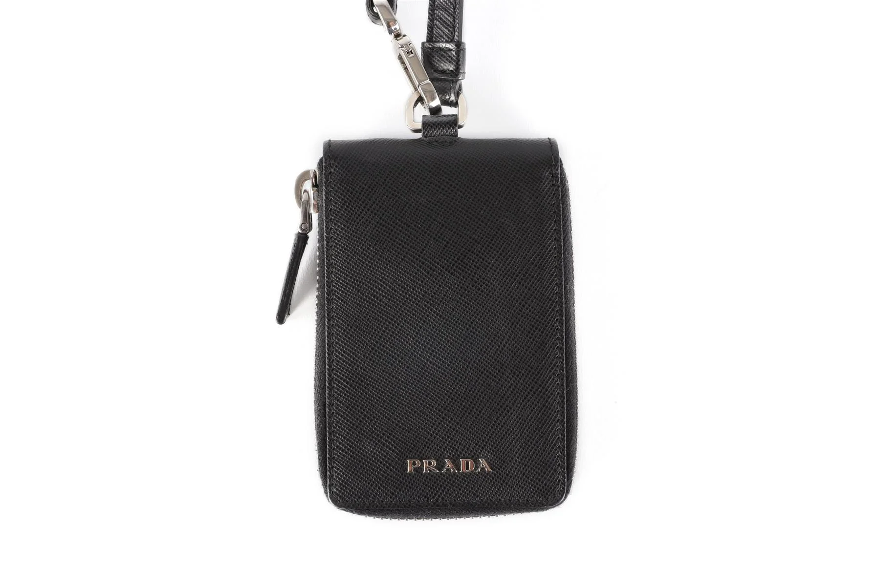 PRADA BLACK SAFFIANO LEATHER KEY HOLDER - Image 3