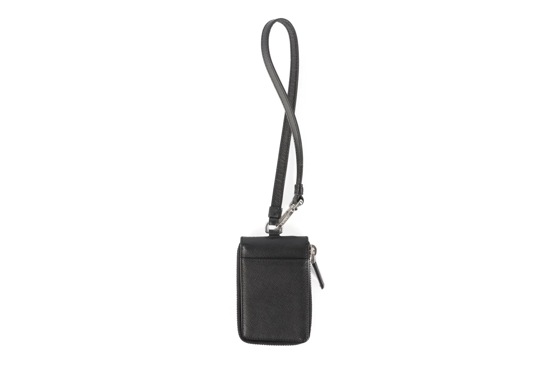 PRADA BLACK SAFFIANO LEATHER KEY HOLDER - Image 4