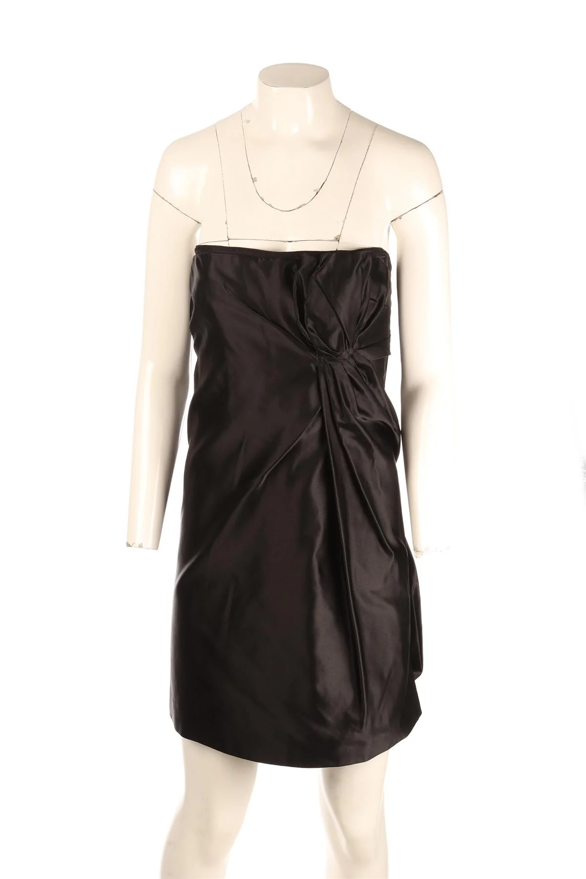 PRADA BLACK SATIN MINI DRESS IT 42 UK 10 - Image 2
