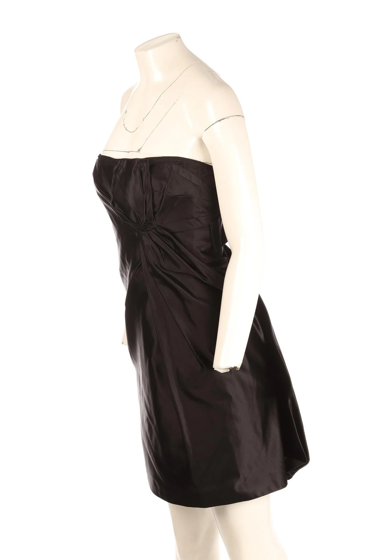 PRADA BLACK SATIN MINI DRESS IT 42 UK 10 - Image 3