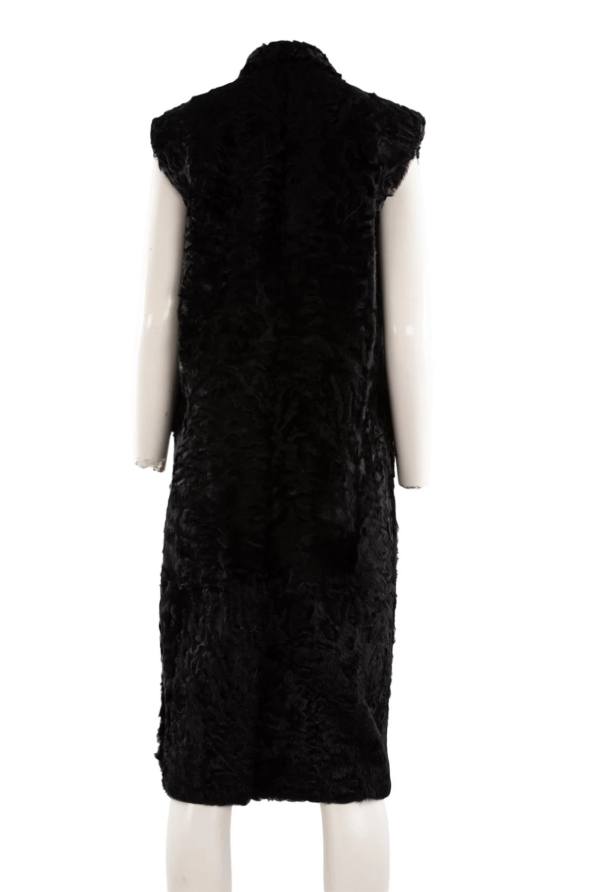 PRADA BLACK SHEARLING GILET IT 38 UK 6 - Image 4