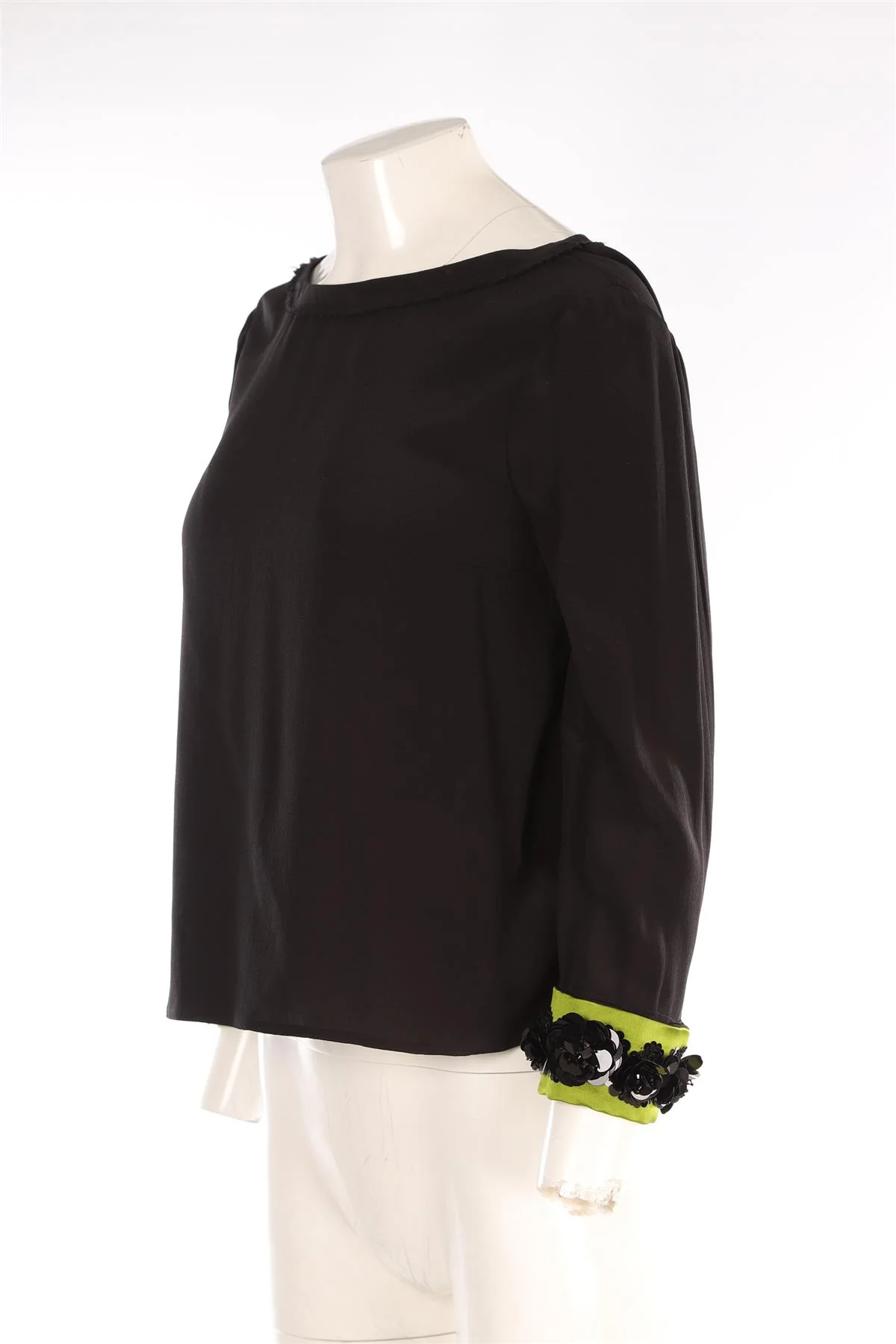 PRADA BLACK SILK TOP IT 40 UK 8 - Image 3