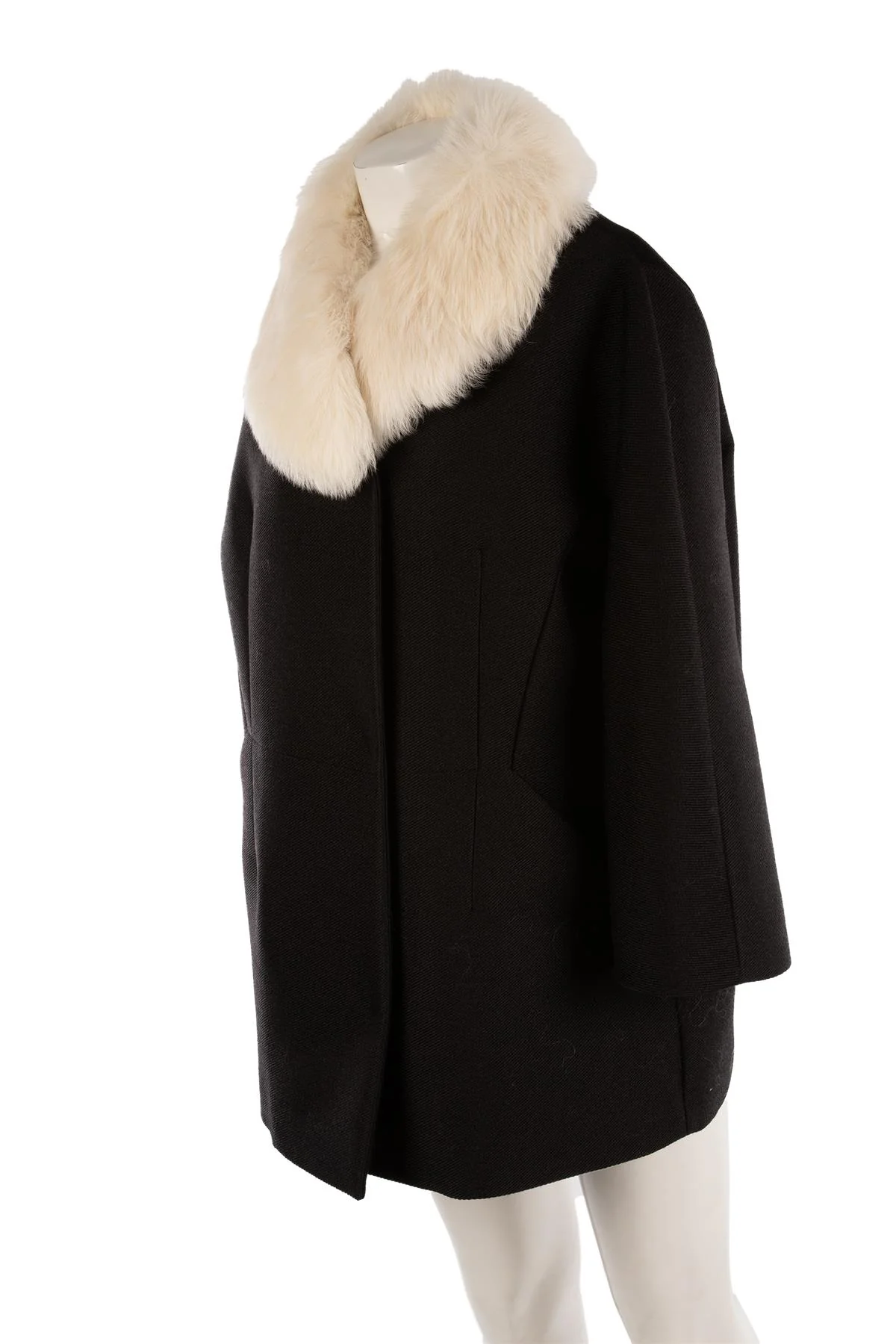 PRADA BLACK WOOL COAT IT 44 UK 12 - Image 3