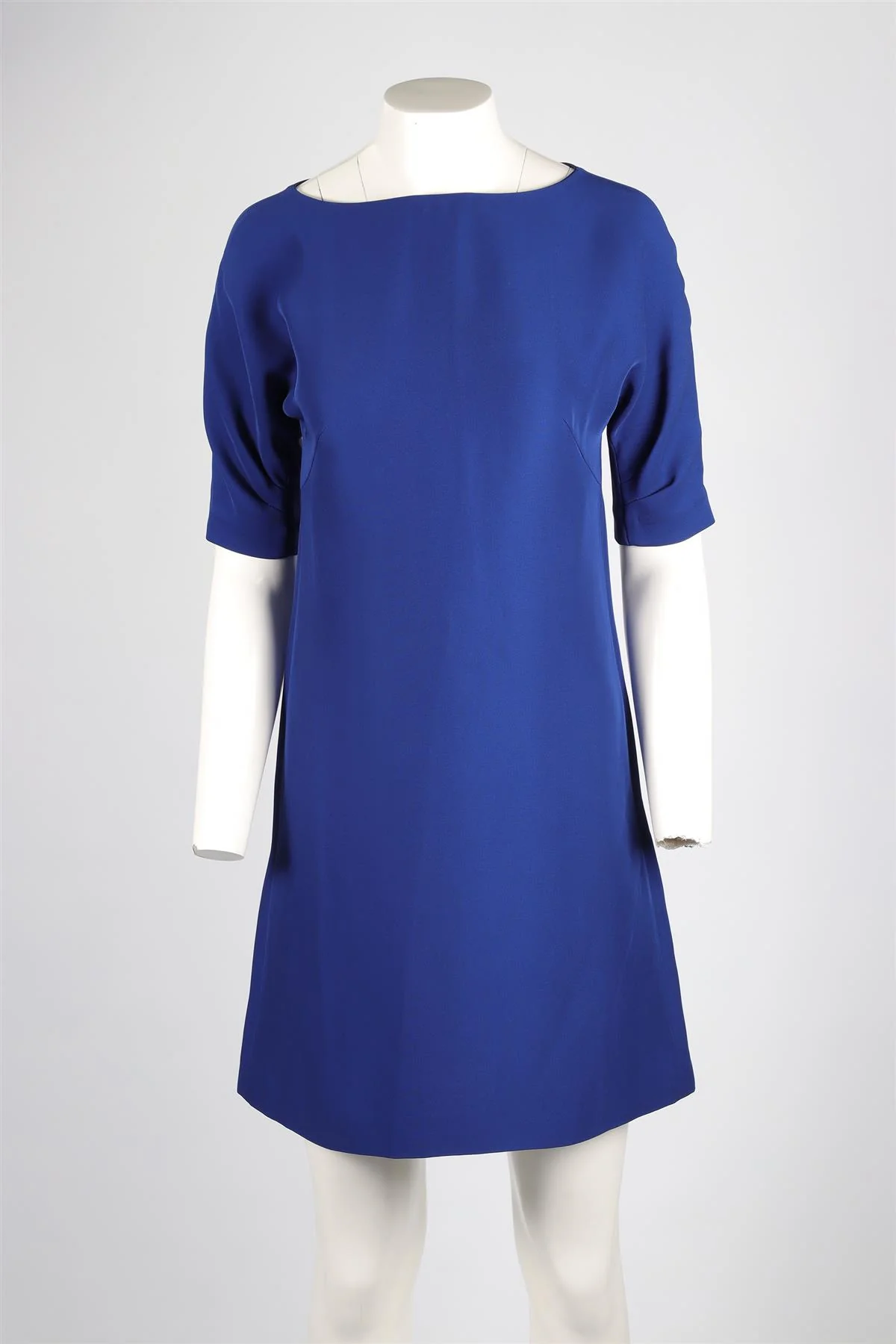 PRADA BLUE CREPE MINI DRESS IT 40 UK 8 - Image 2