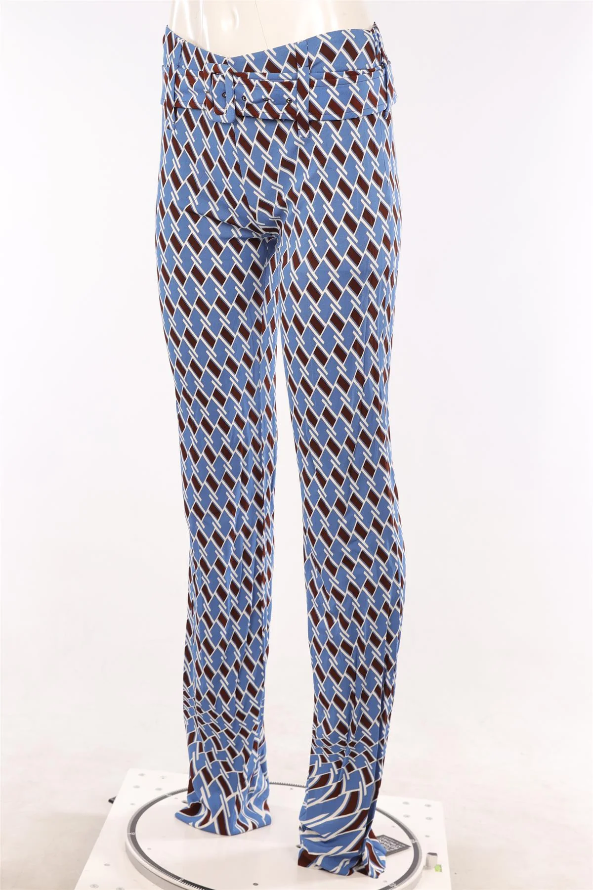 PRADA BLUE KNIT STRAIGHT LEG PANTS IT 42 UK 10 - Image 3