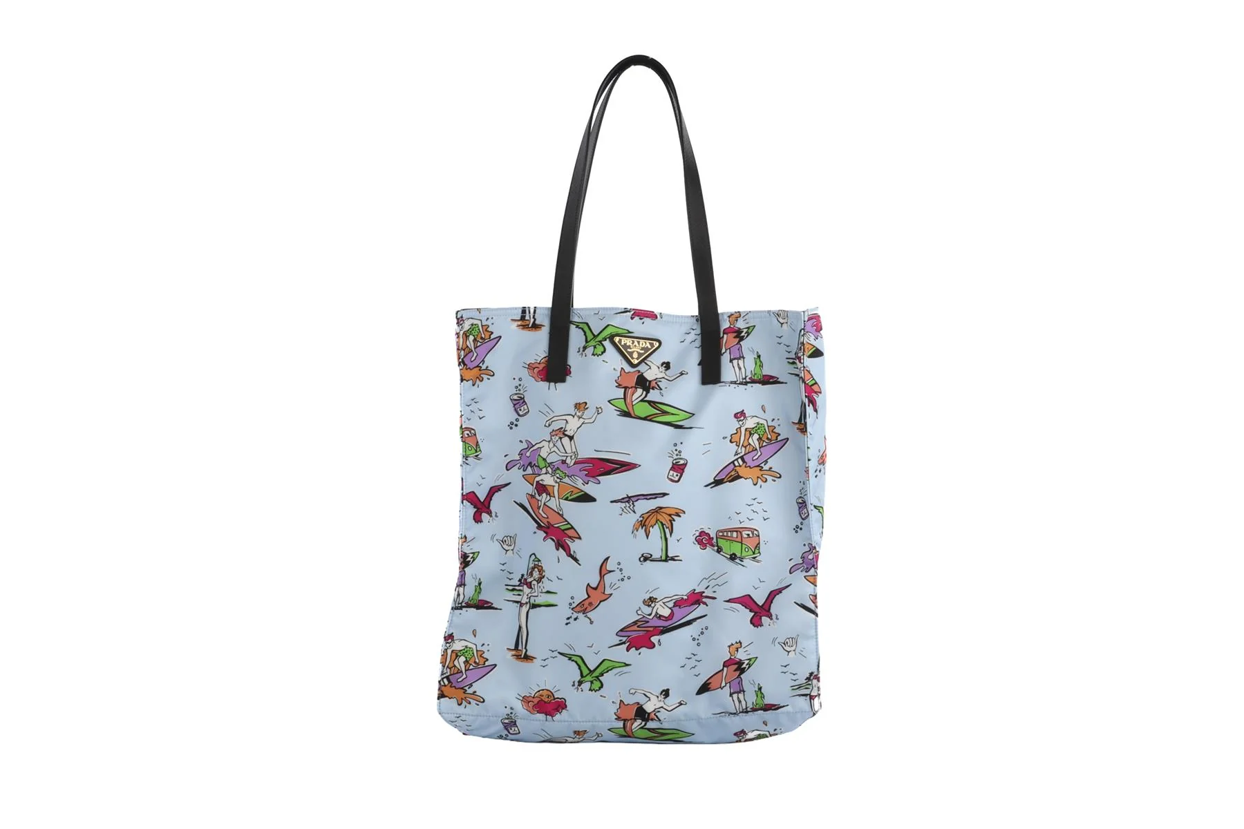 PRADA BLUE SURF NYLON TOTE BAG - Image 2