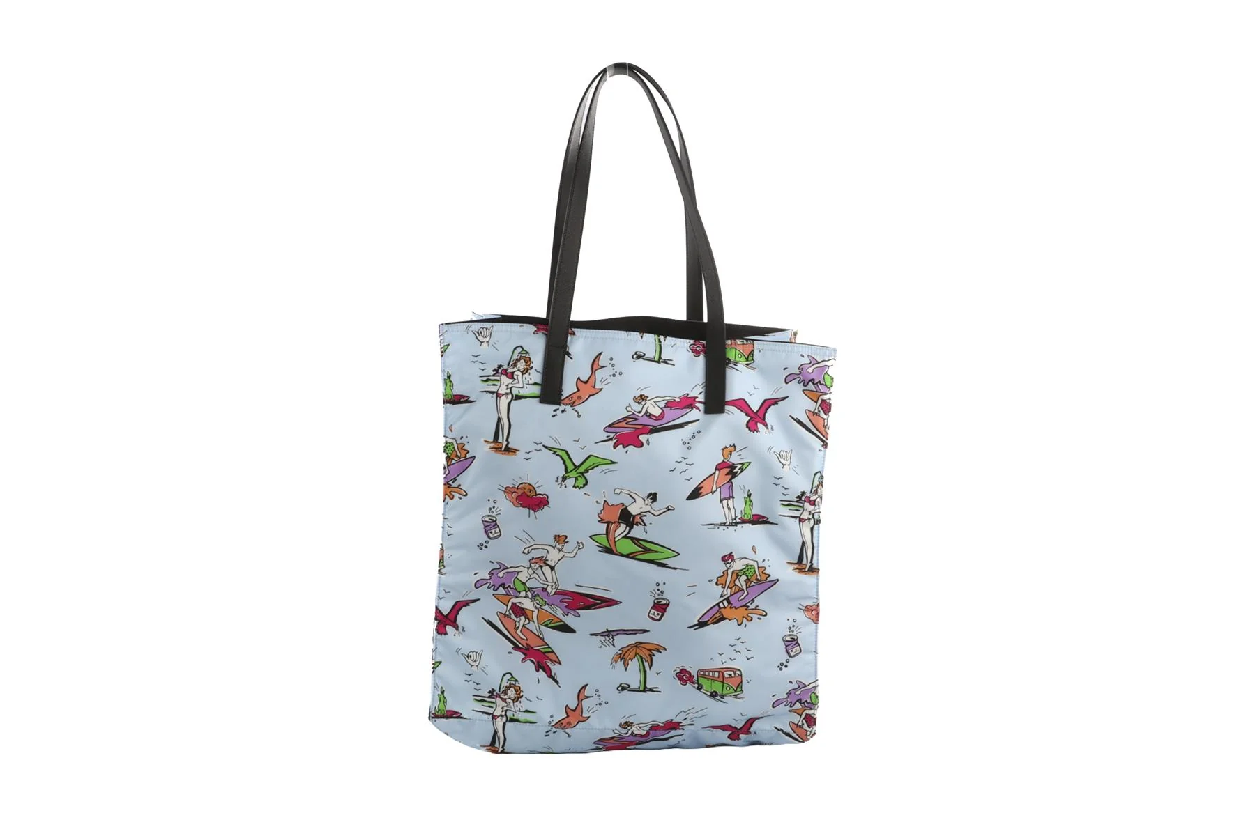 PRADA BLUE SURF NYLON TOTE BAG - Image 6