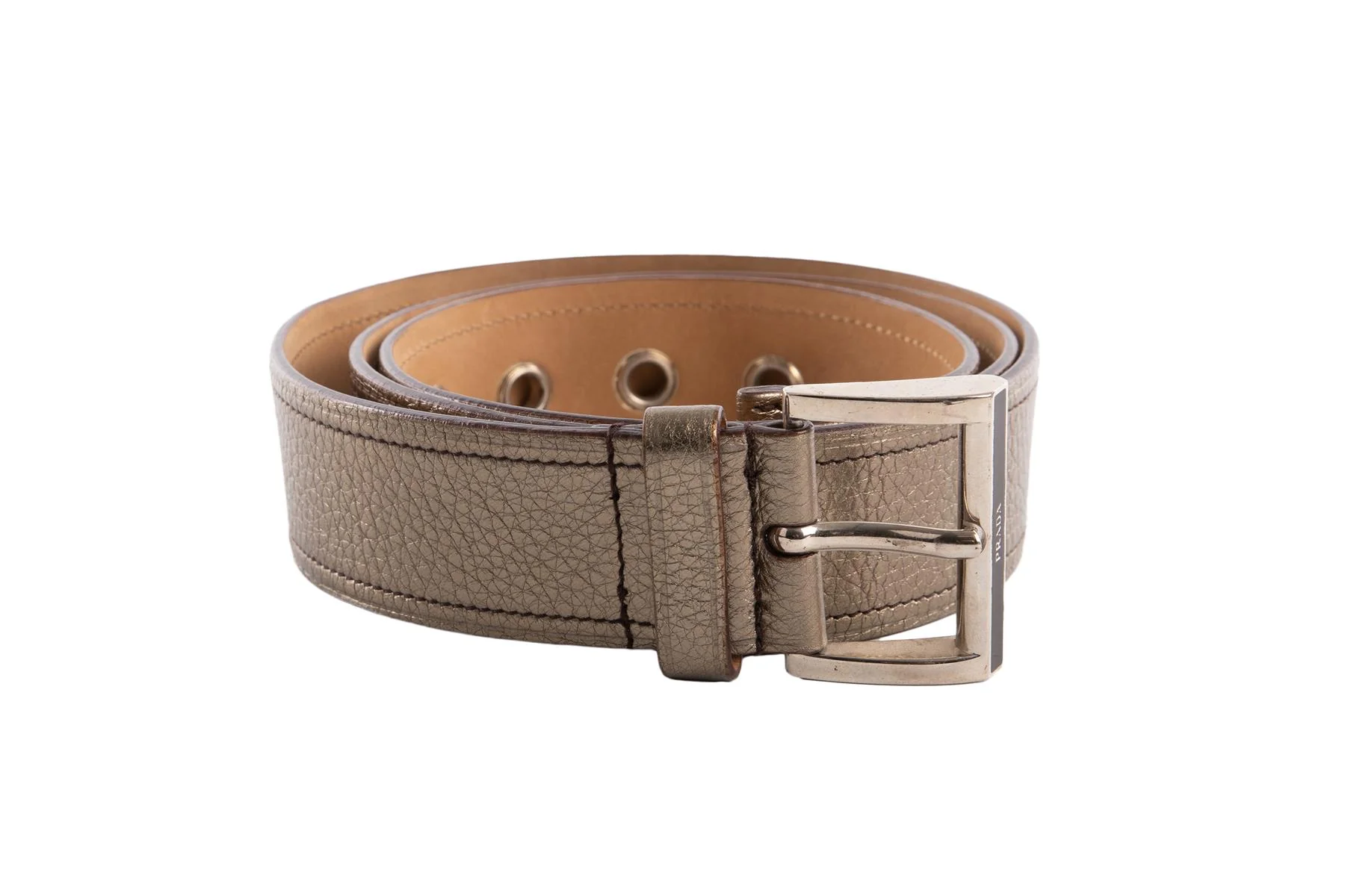 PRADA BRONZE LEATHER BELT 90CM - Image 2