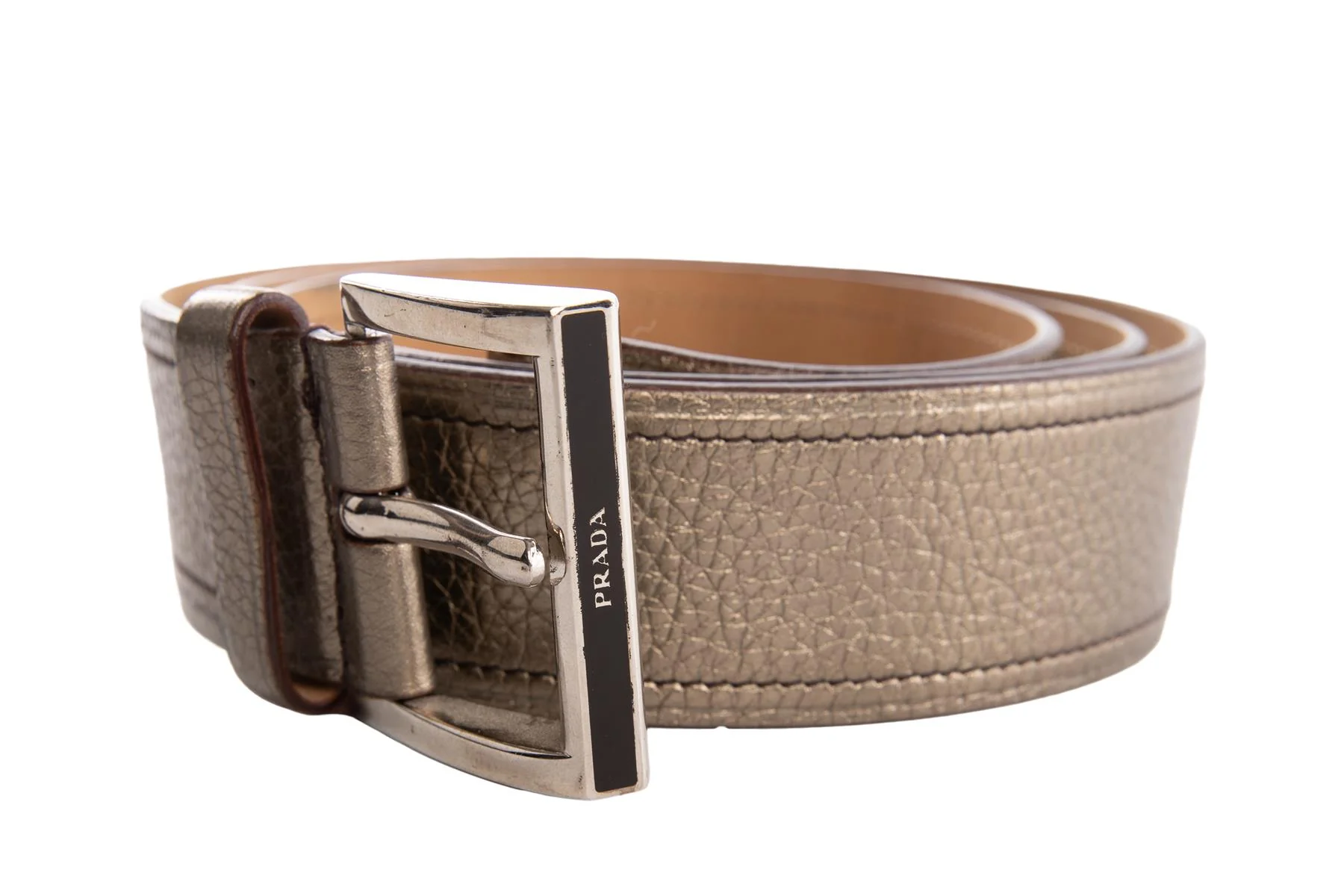 PRADA BRONZE LEATHER BELT 90CM - Image 3