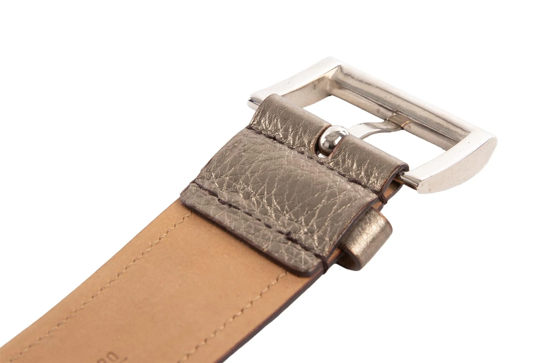 PRADA BRONZE LEATHER BELT 90CM - Image 5