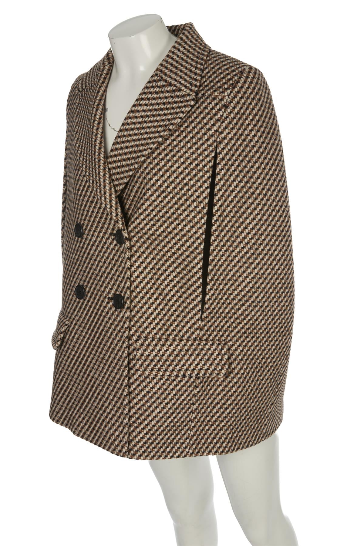 PRADA BROWN 2014 WOOL CAPE IT 40 UK 8 - Image 3