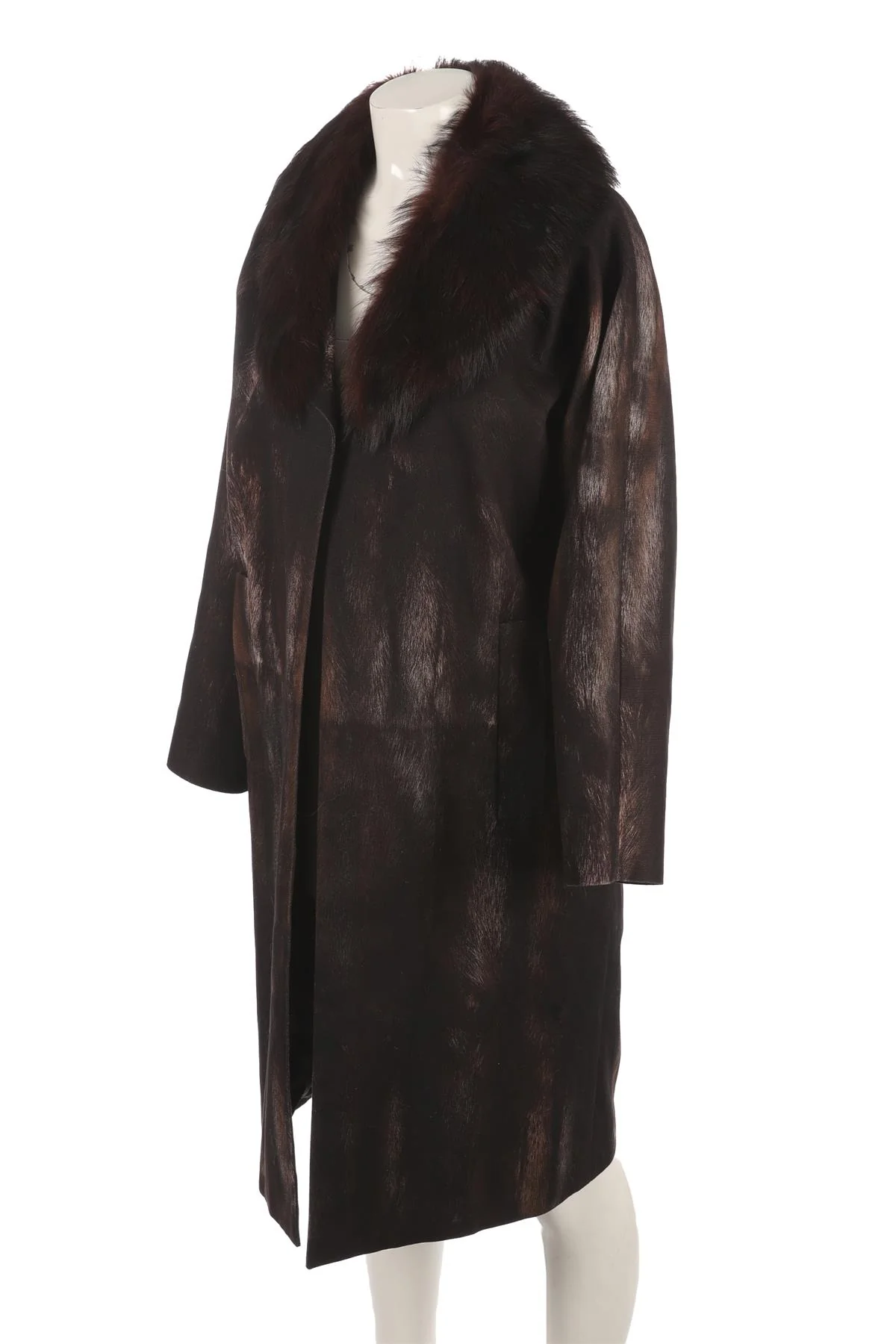 PRADA BROWN COTTON COAT IT 42 UK 10 - Image 3