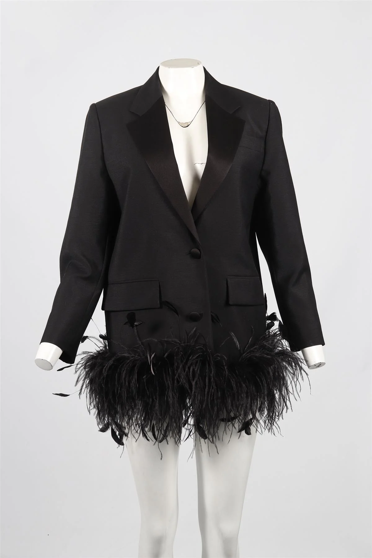 PRADA FEATHER AND WOOL BLAZER IT 40 UK 8 - Image 2