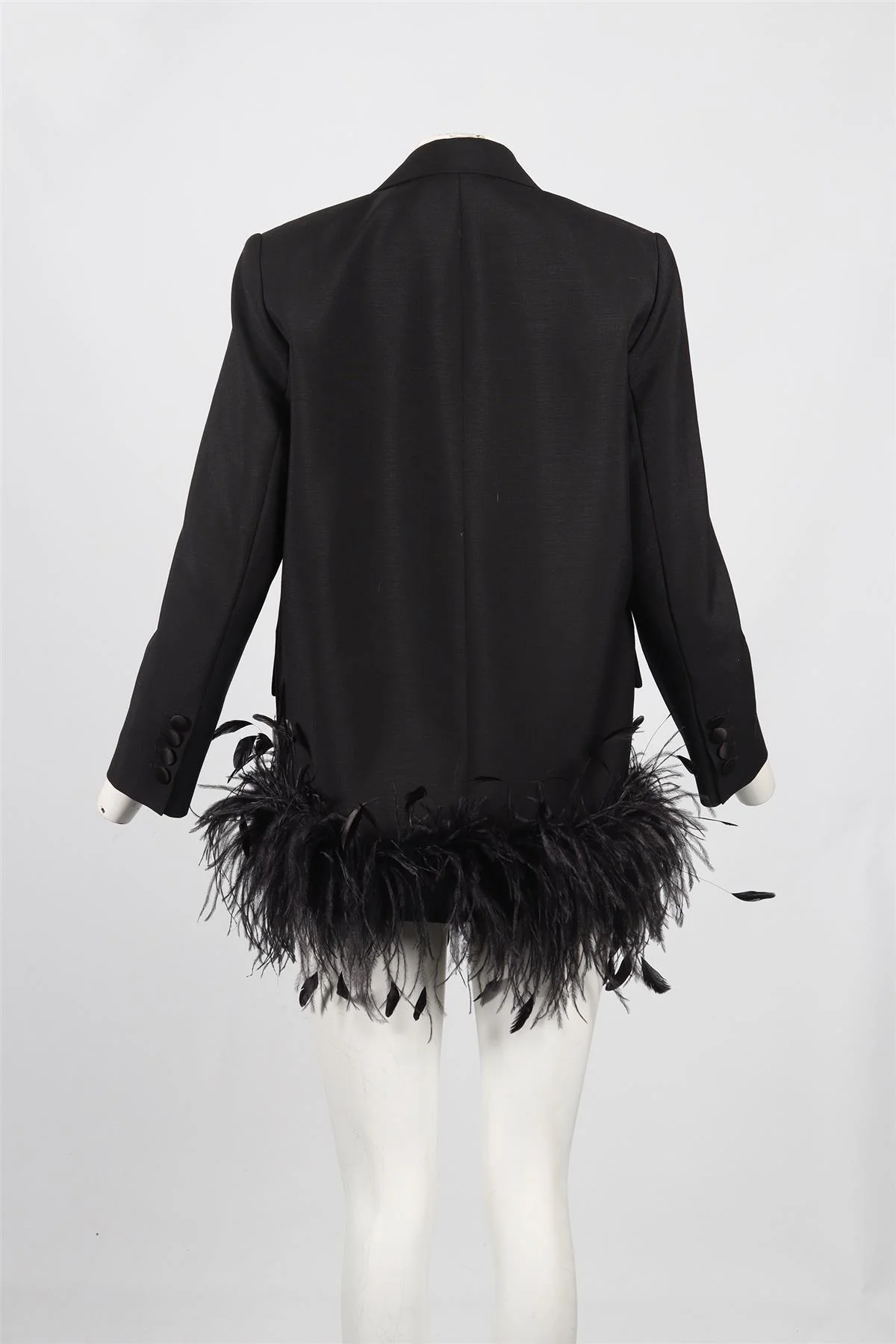 PRADA FEATHER AND WOOL BLAZER IT 40 UK 8 - Image 4