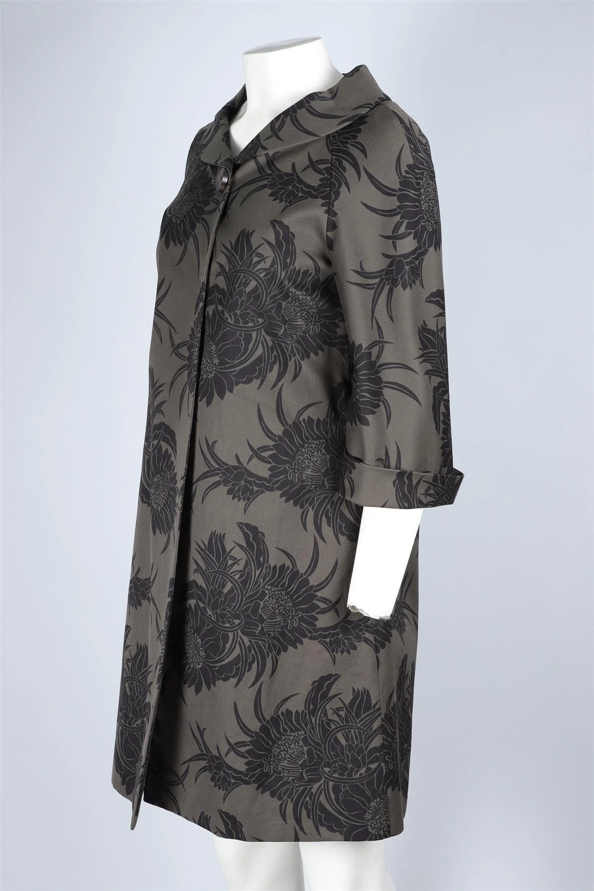 PRADA GREEN COTTON COAT IT 38 UK 6 - Image 3