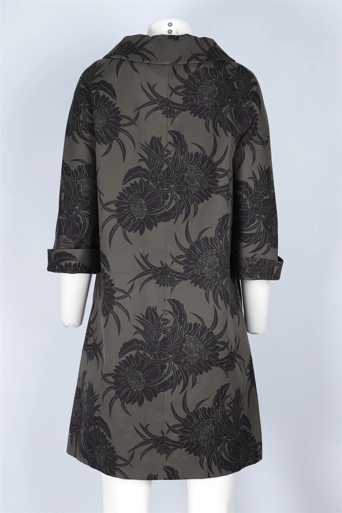PRADA GREEN COTTON COAT IT 38 UK 6 - Image 4