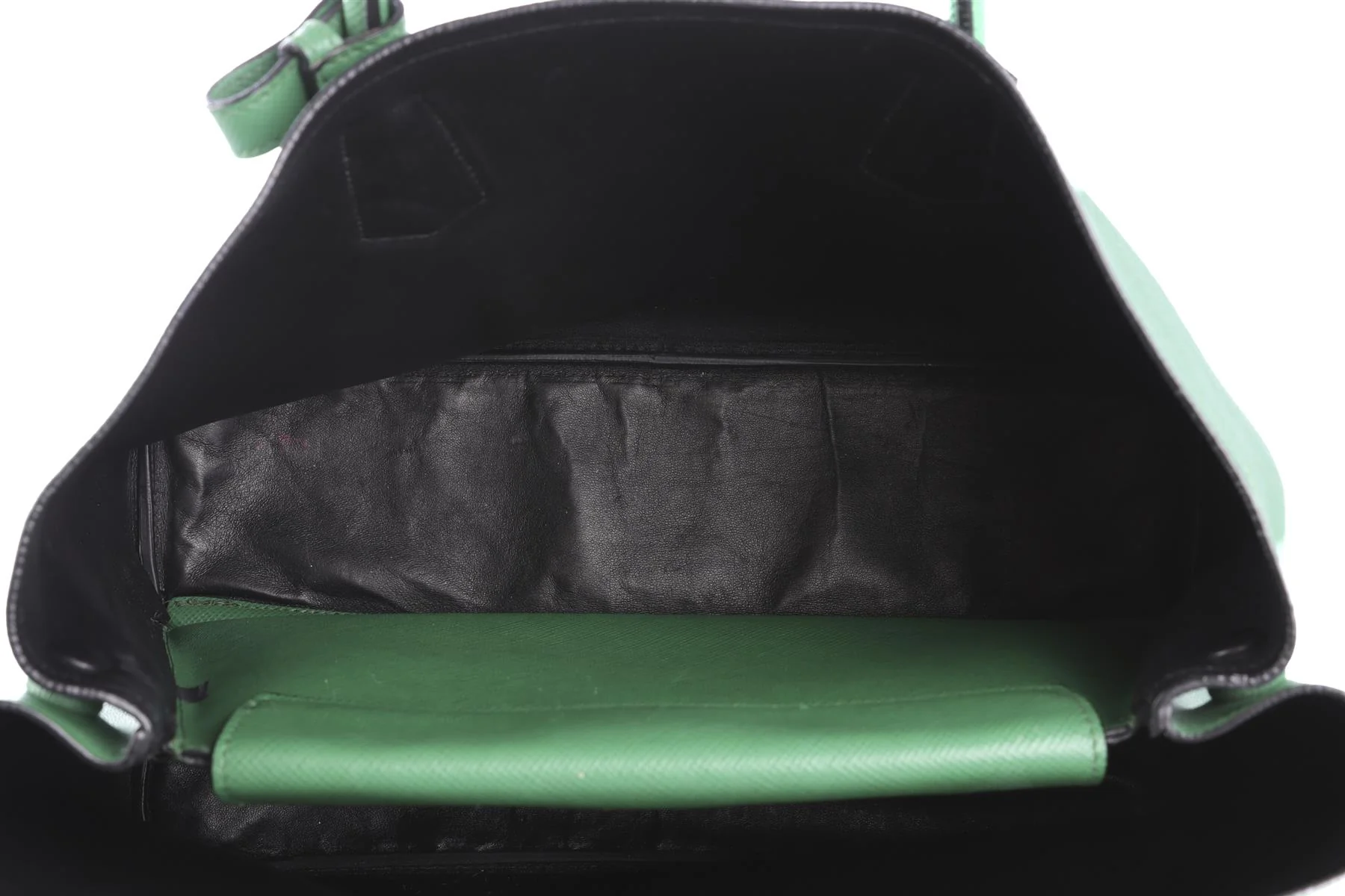PRADA GREEN DOUBLE MEDIUM SAFFIANO LEATHER TOTE BAG - Image 11