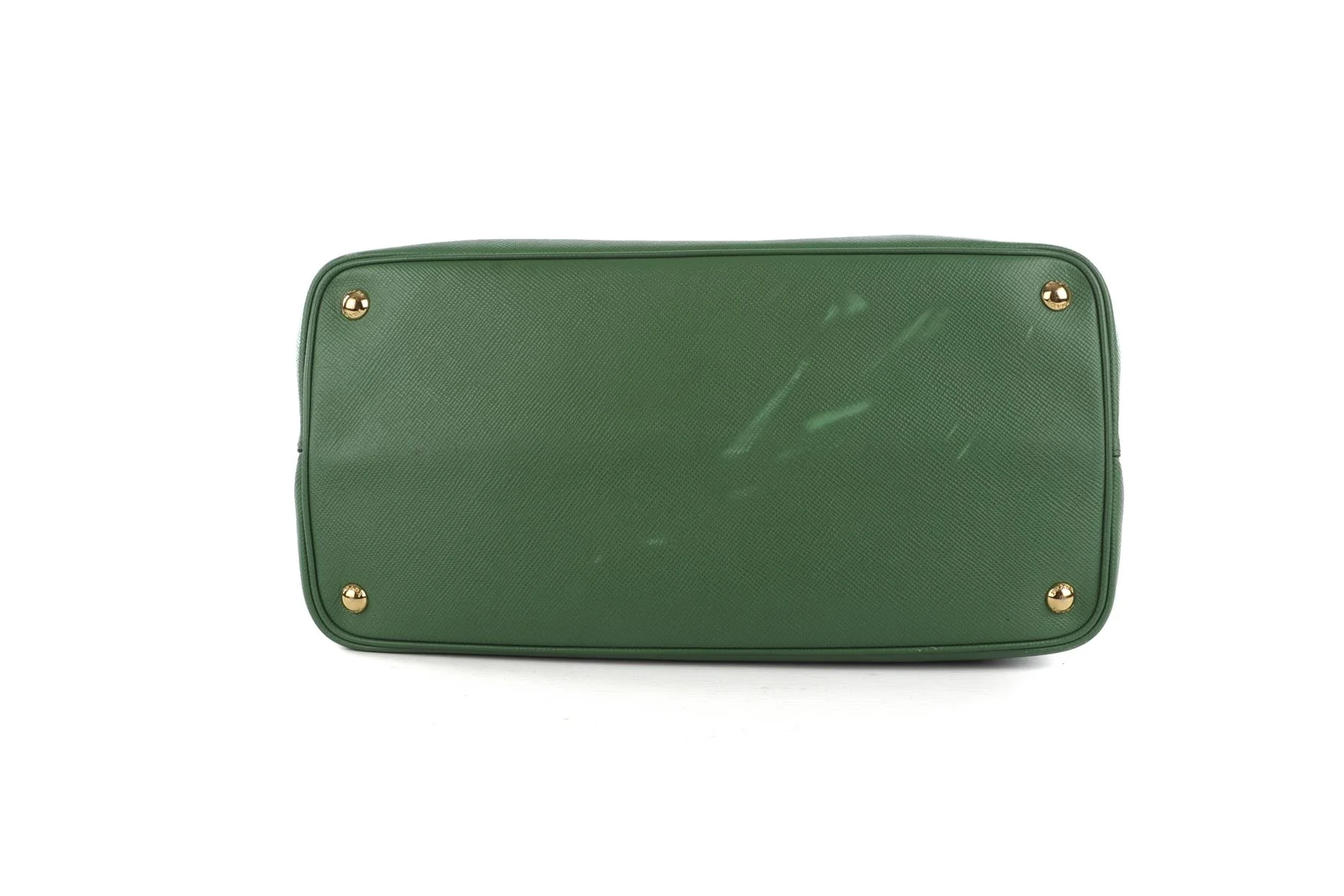 PRADA GREEN DOUBLE MEDIUM SAFFIANO LEATHER TOTE BAG - Image 7