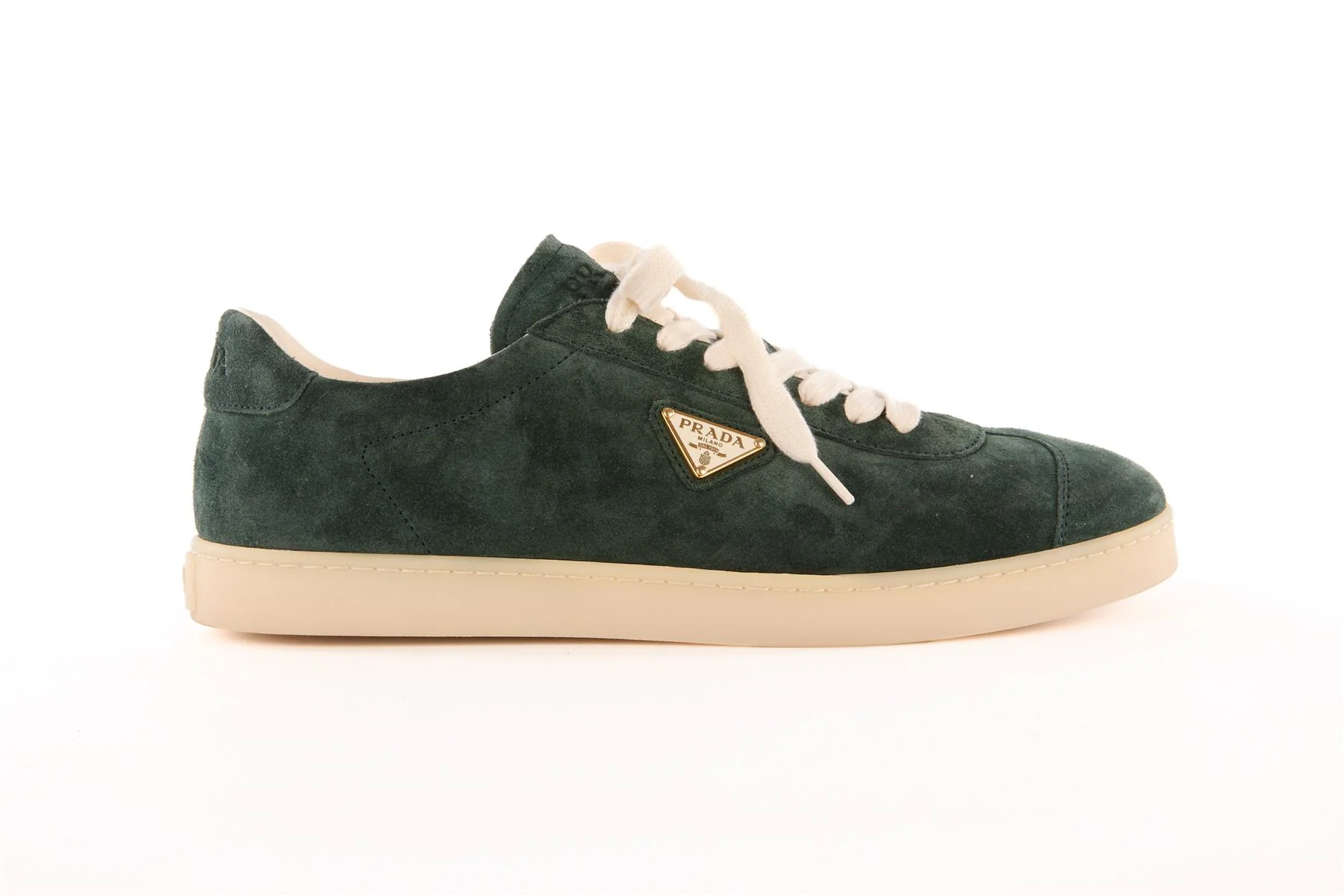 PRADA GREEN MEN'S LANE SUEDE SNEAKERS EU 43.5 UK 9.5 US 10.5 - Image 2