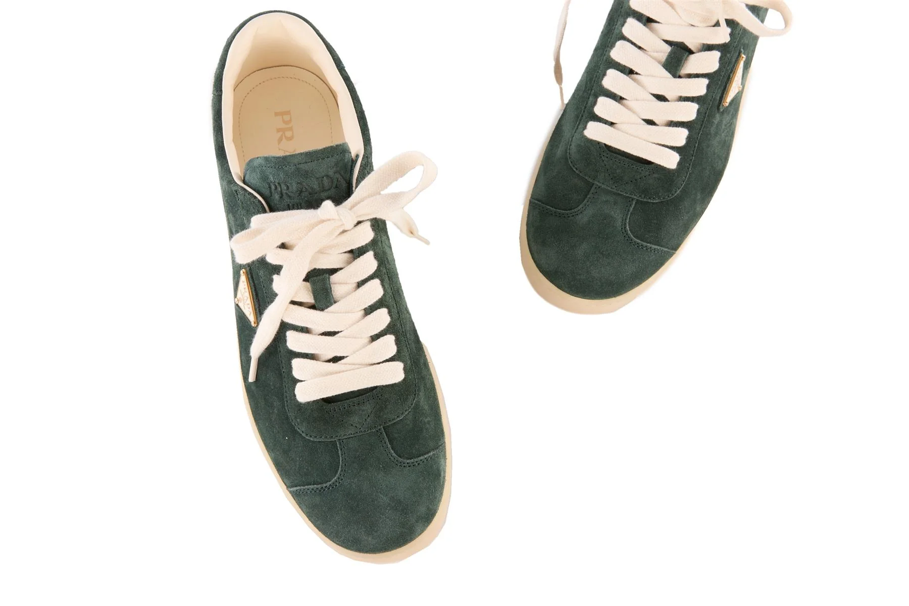 PRADA GREEN MEN'S LANE SUEDE SNEAKERS EU 43.5 UK 9.5 US 10.5 - Image 4