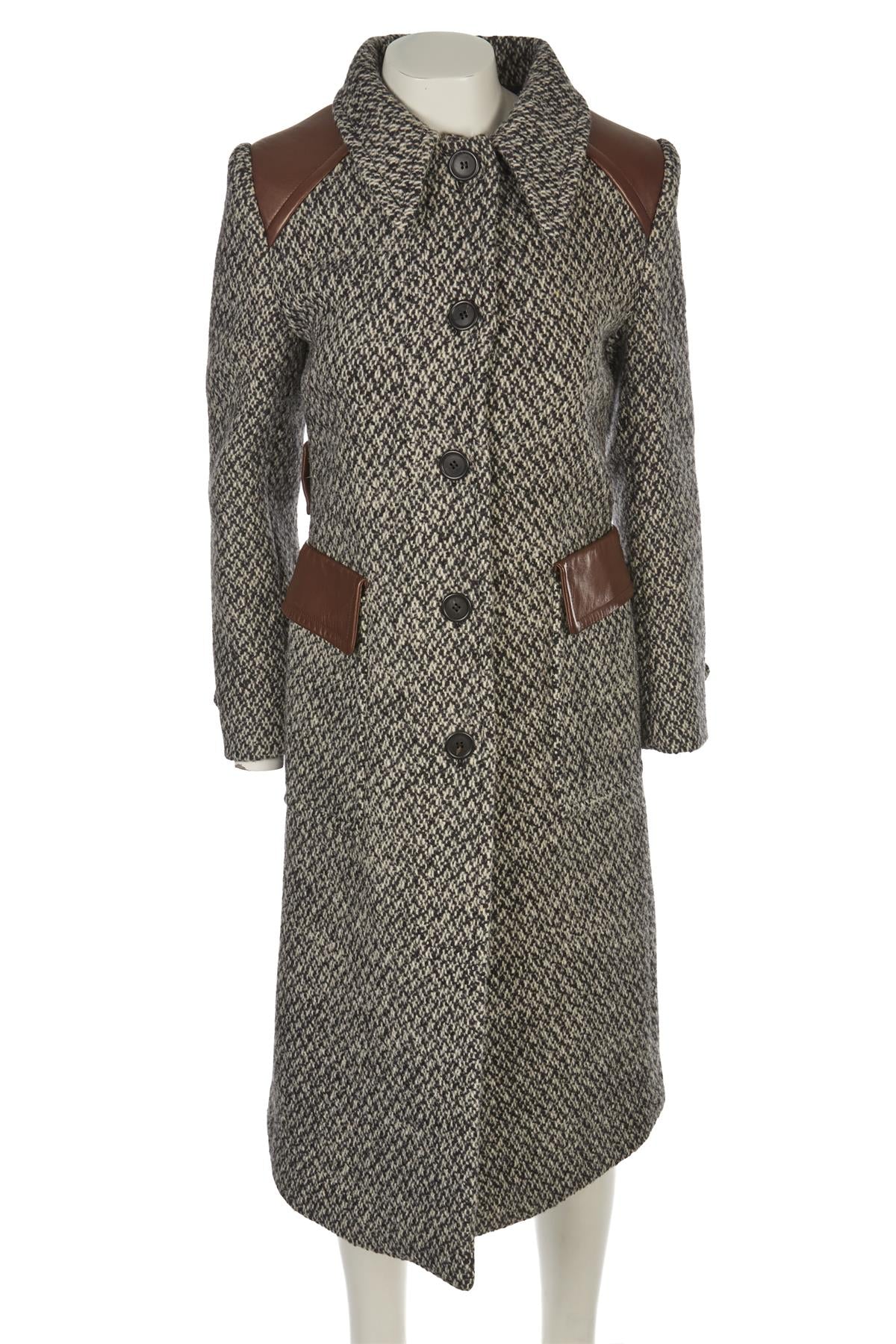 PRADA GREY 2014 WOOL COAT IT 40 UK 8 - Image 2