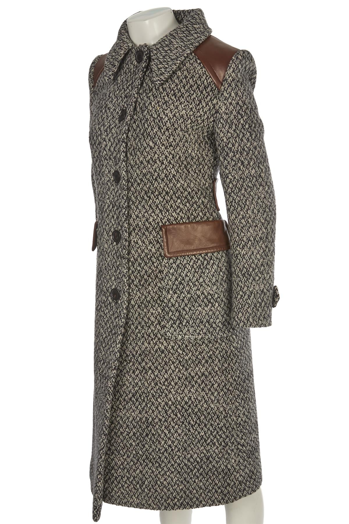 PRADA GREY 2014 WOOL COAT IT 40 UK 8 - Image 3