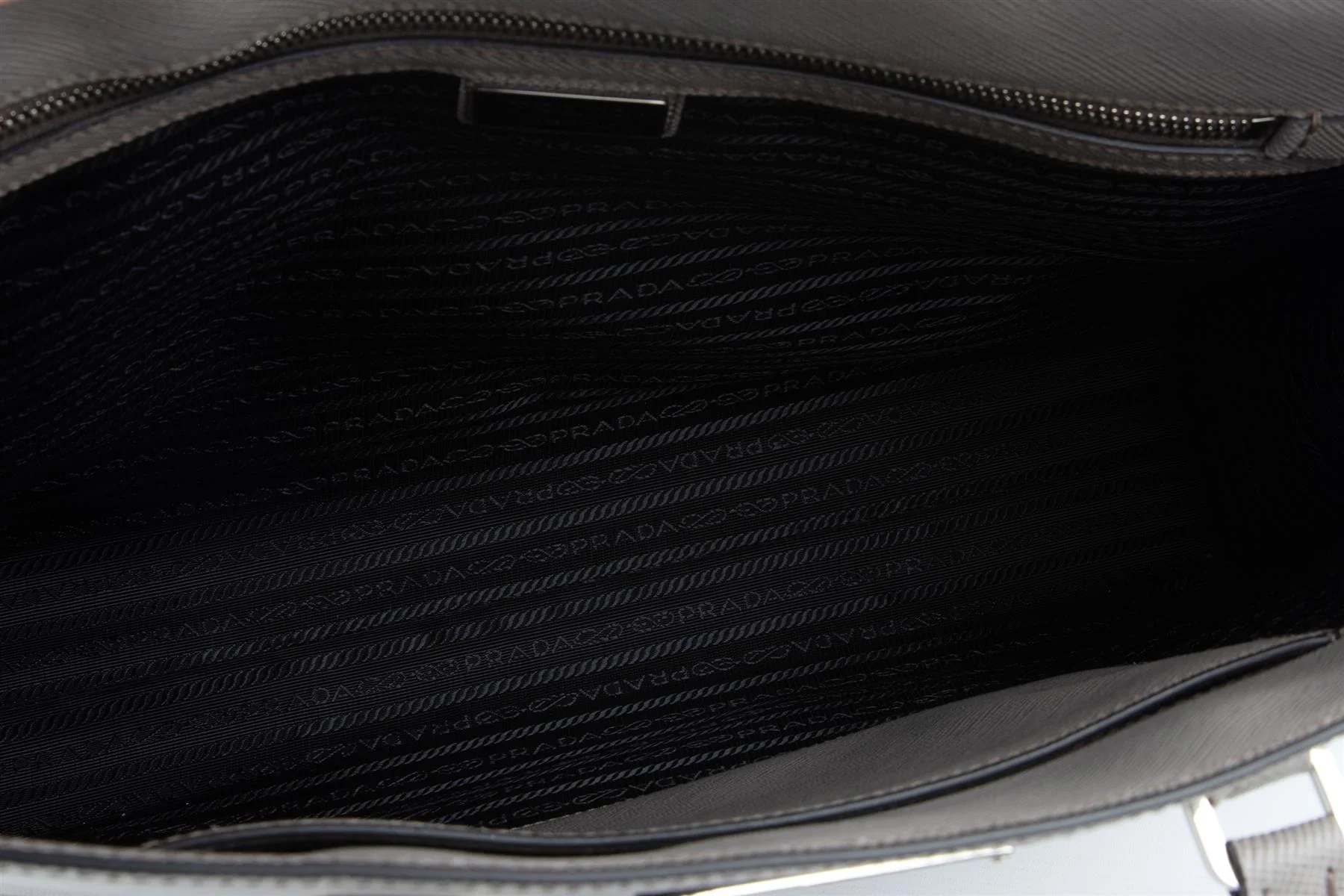 PRADA GREY SAFFIANO LEATHER TOTE BAG - Image 10