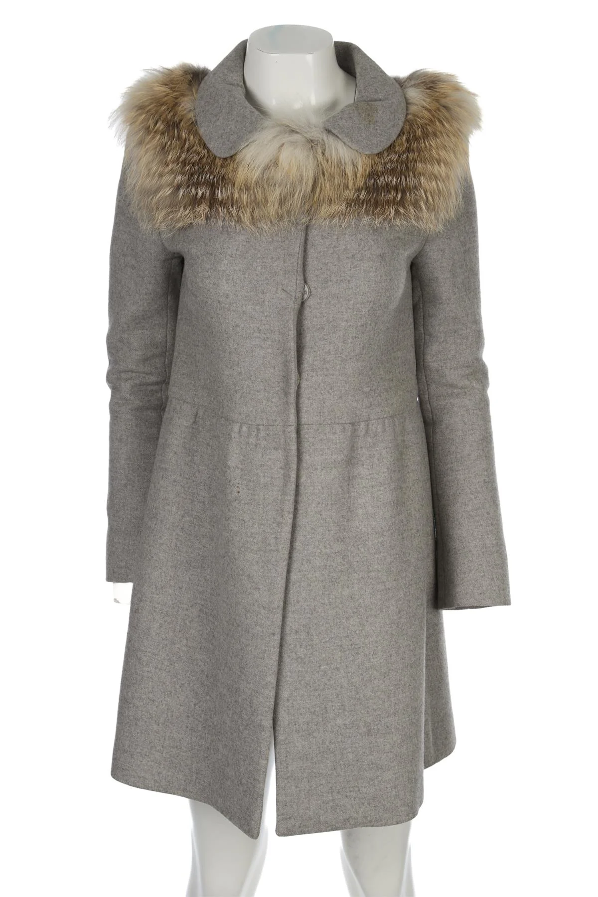 PRADA GREY WOOL COAT IT 40 UK 8 - Image 2
