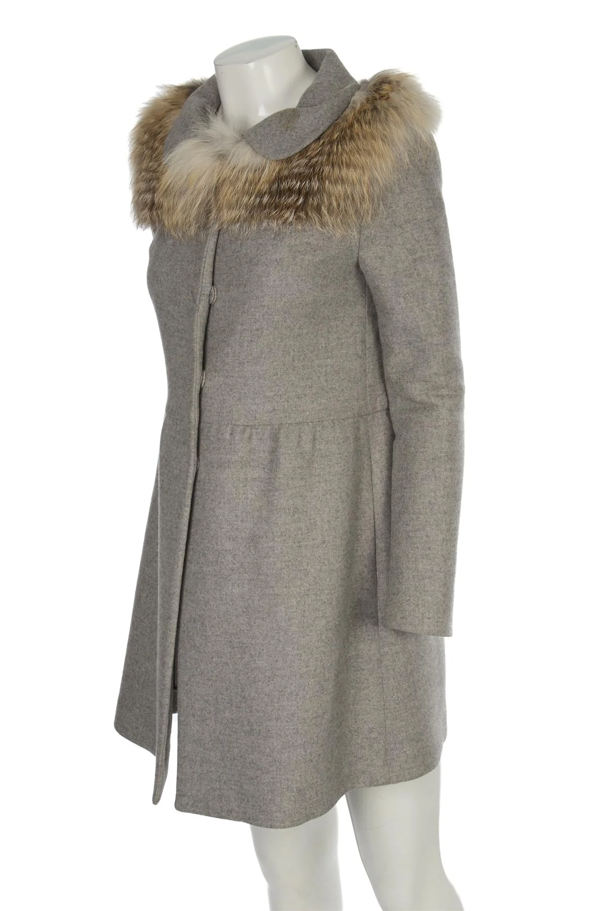 PRADA GREY WOOL COAT IT 40 UK 8 - Image 3
